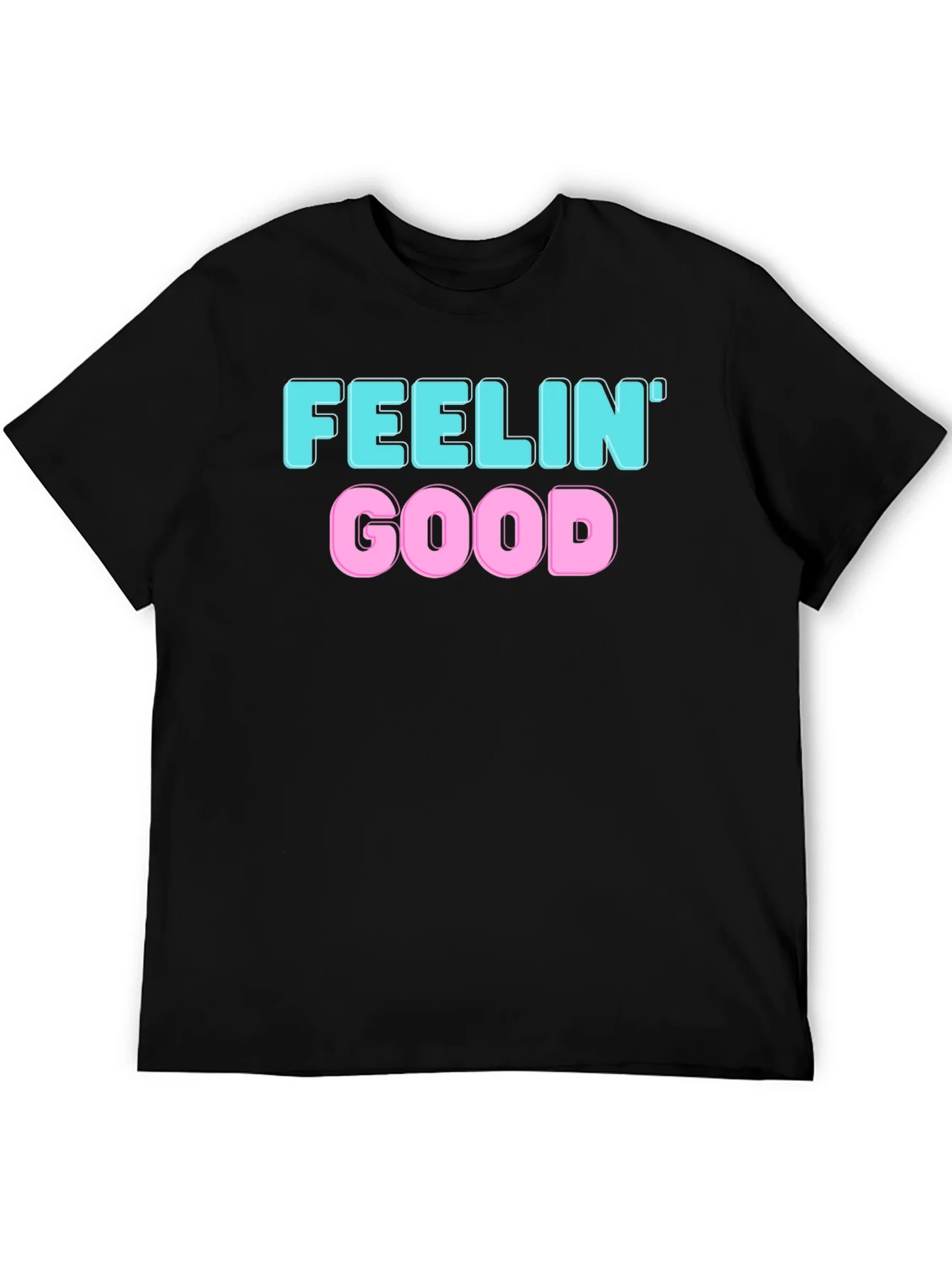 Feelin Good Graphic Tee - Black Cotton Blend