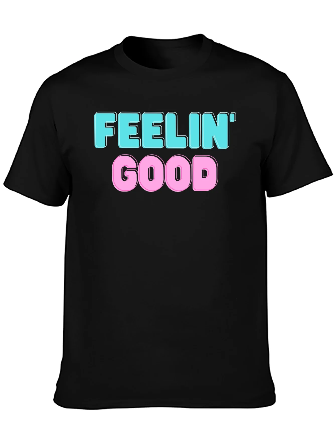 Feelin Good Graphic Tee - Black Cotton Blend