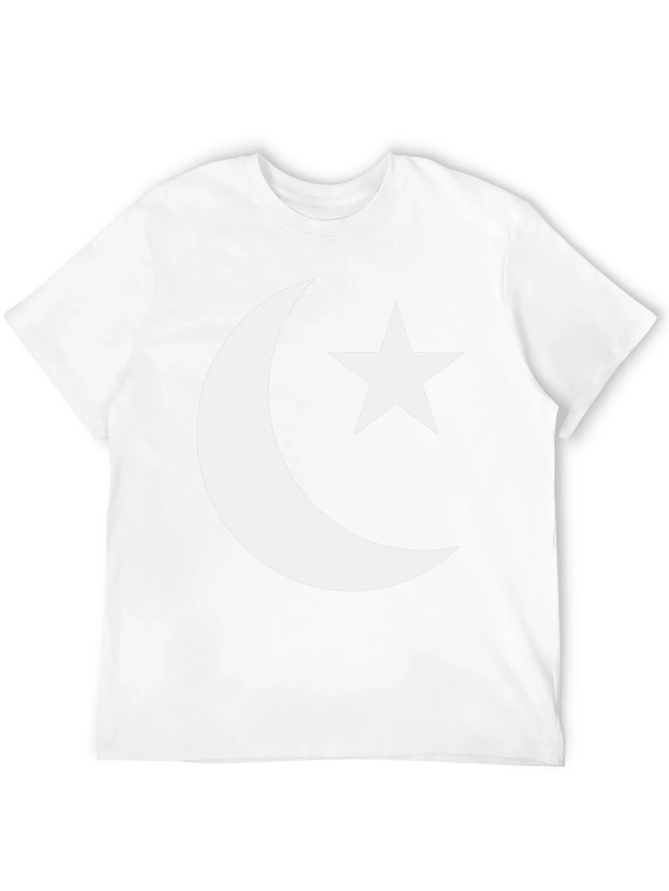 Crescent Moon & Star Graphic Tee - Black Cotton Blend