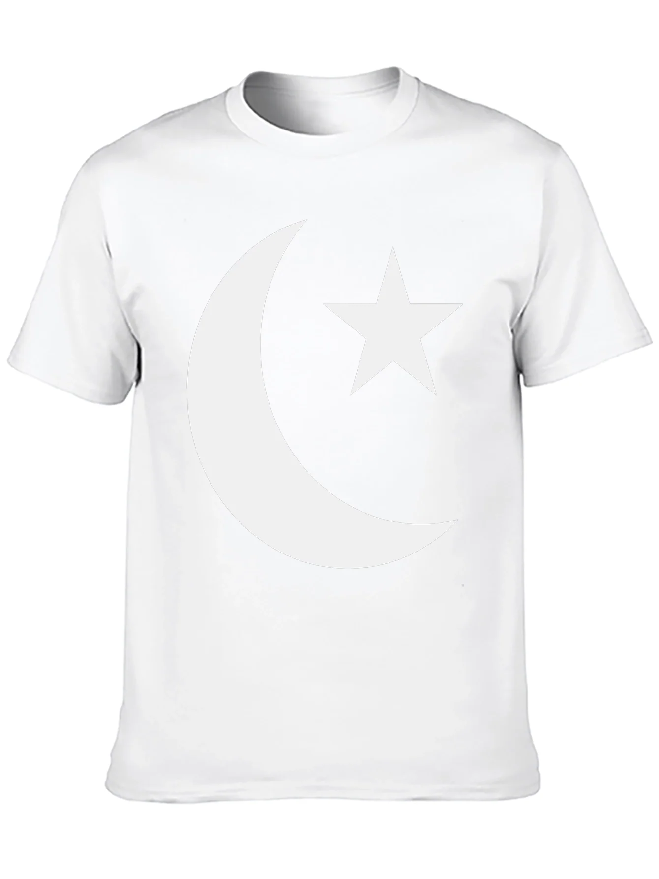 Crescent Moon & Star Graphic Tee - Black Cotton Blend