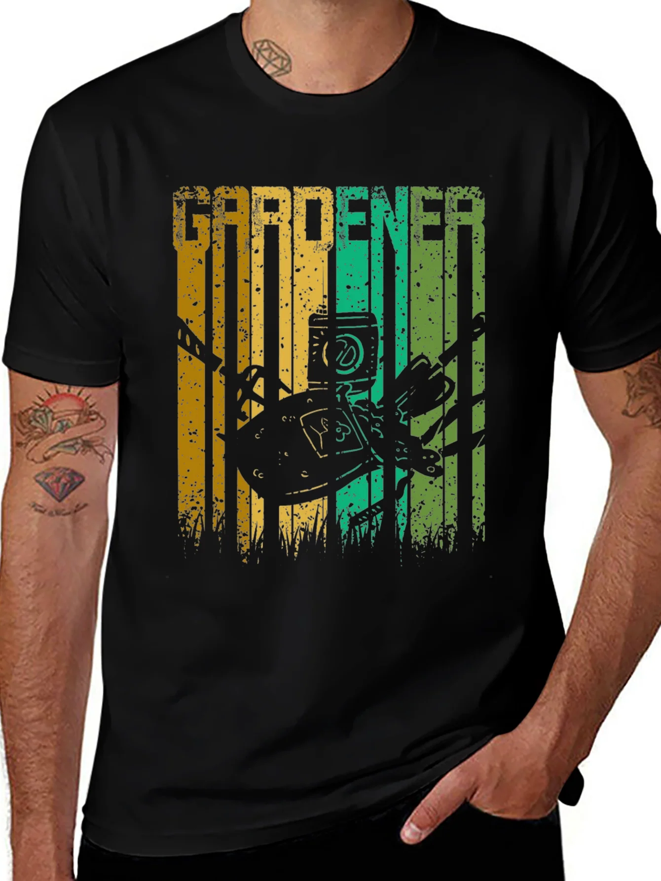 Gardener Graphic Print T-Shirt - Black Cotton