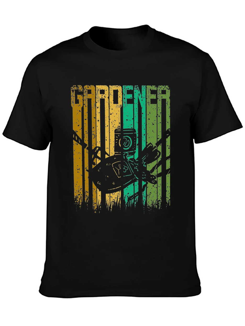Gardener Graphic Print T-Shirt - Black Cotton