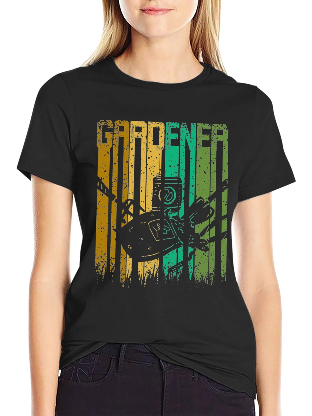 Gardener Graphic Print T-Shirt - Black Cotton