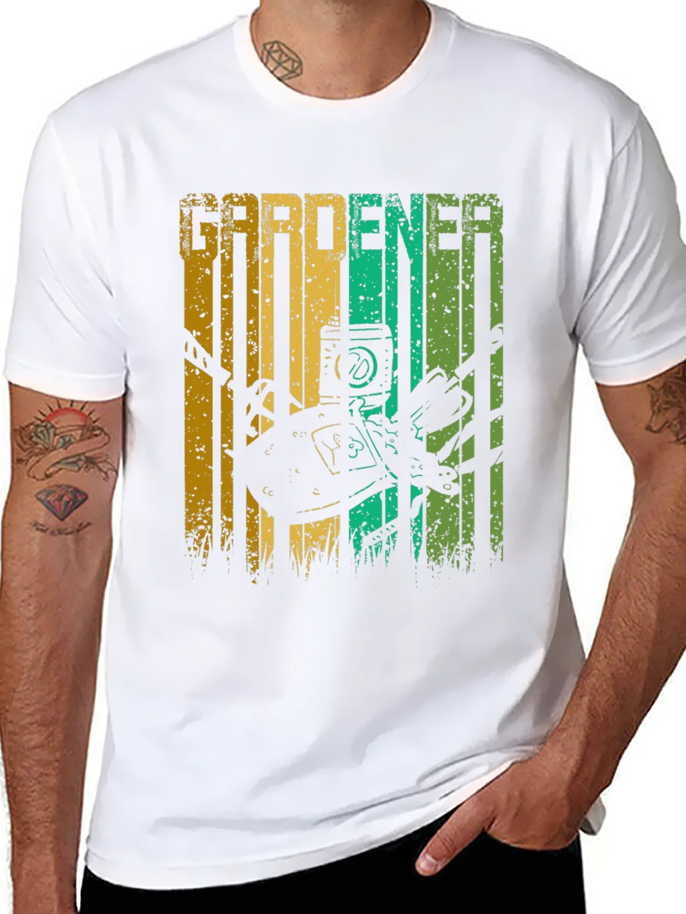 Gardener Graphic Print T-Shirt - Black Cotton