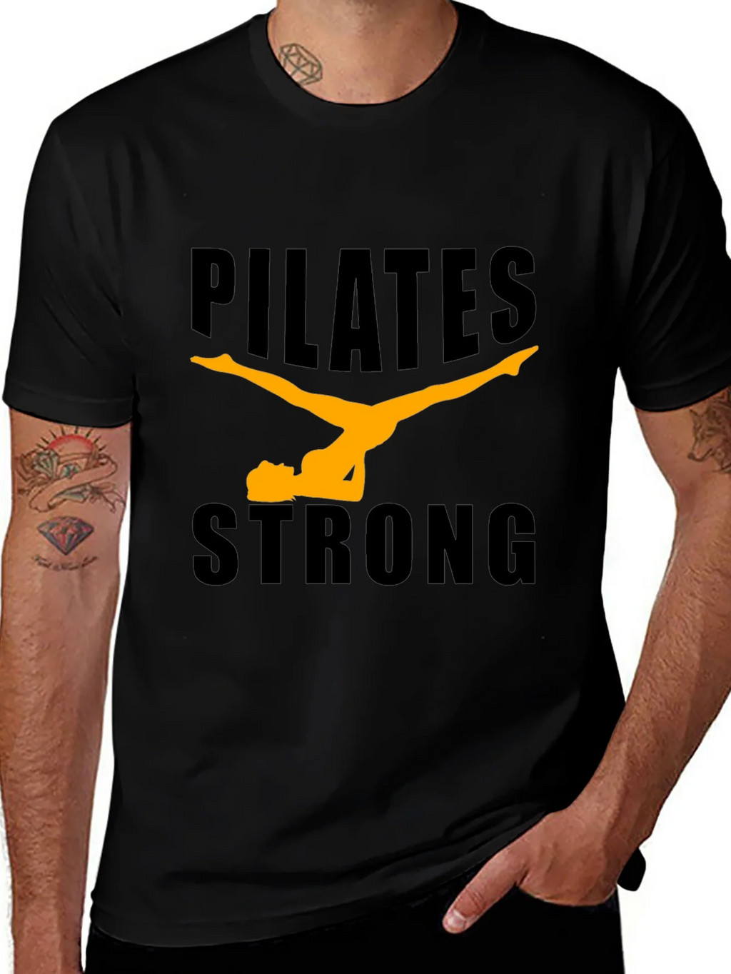 Pilates Strong Black Graphic Tee