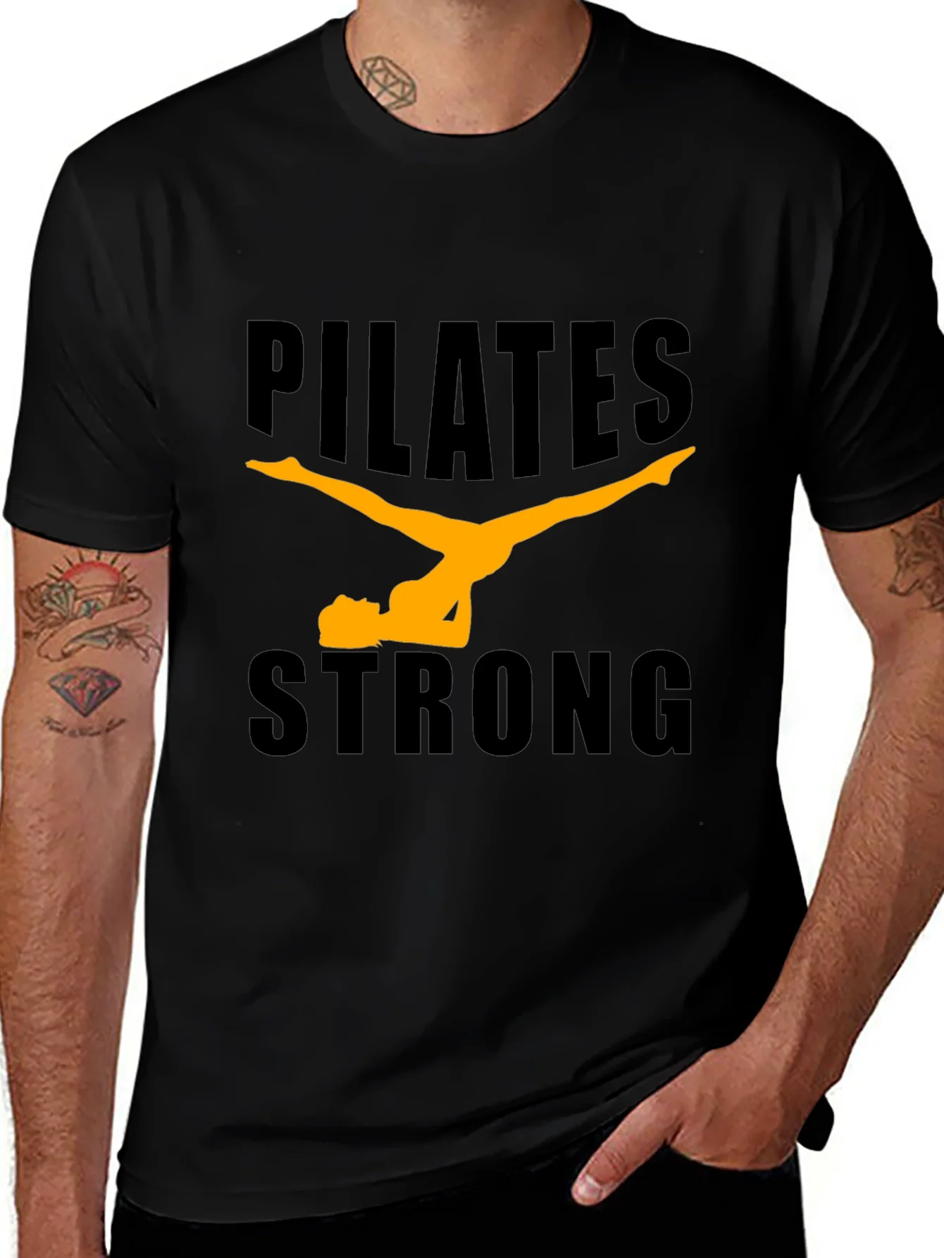 Pilates Strong Black Graphic Tee