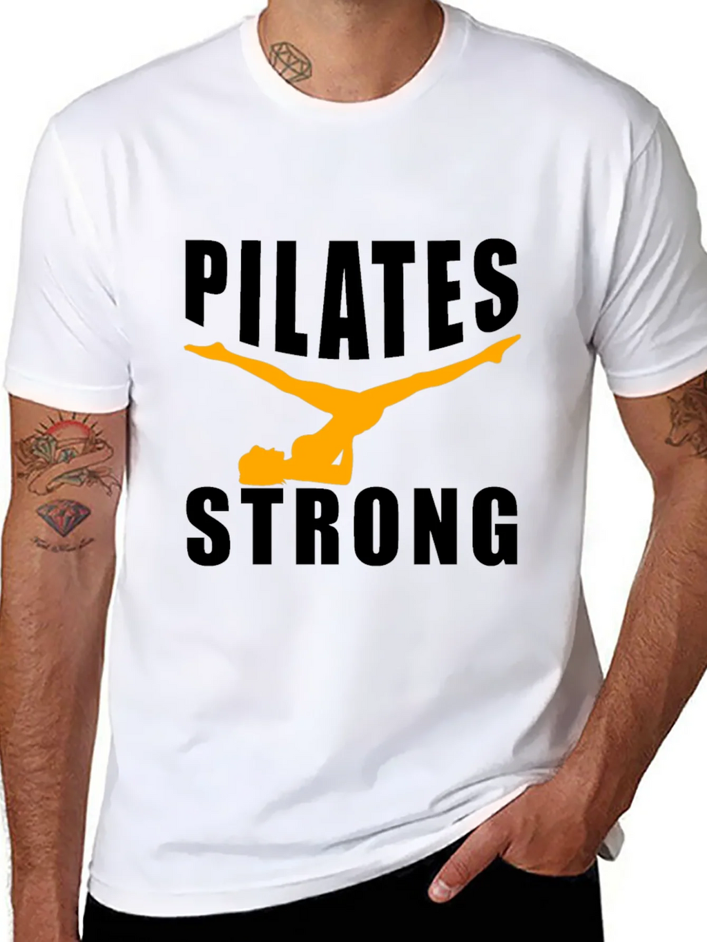 Pilates Strong Black Graphic Tee