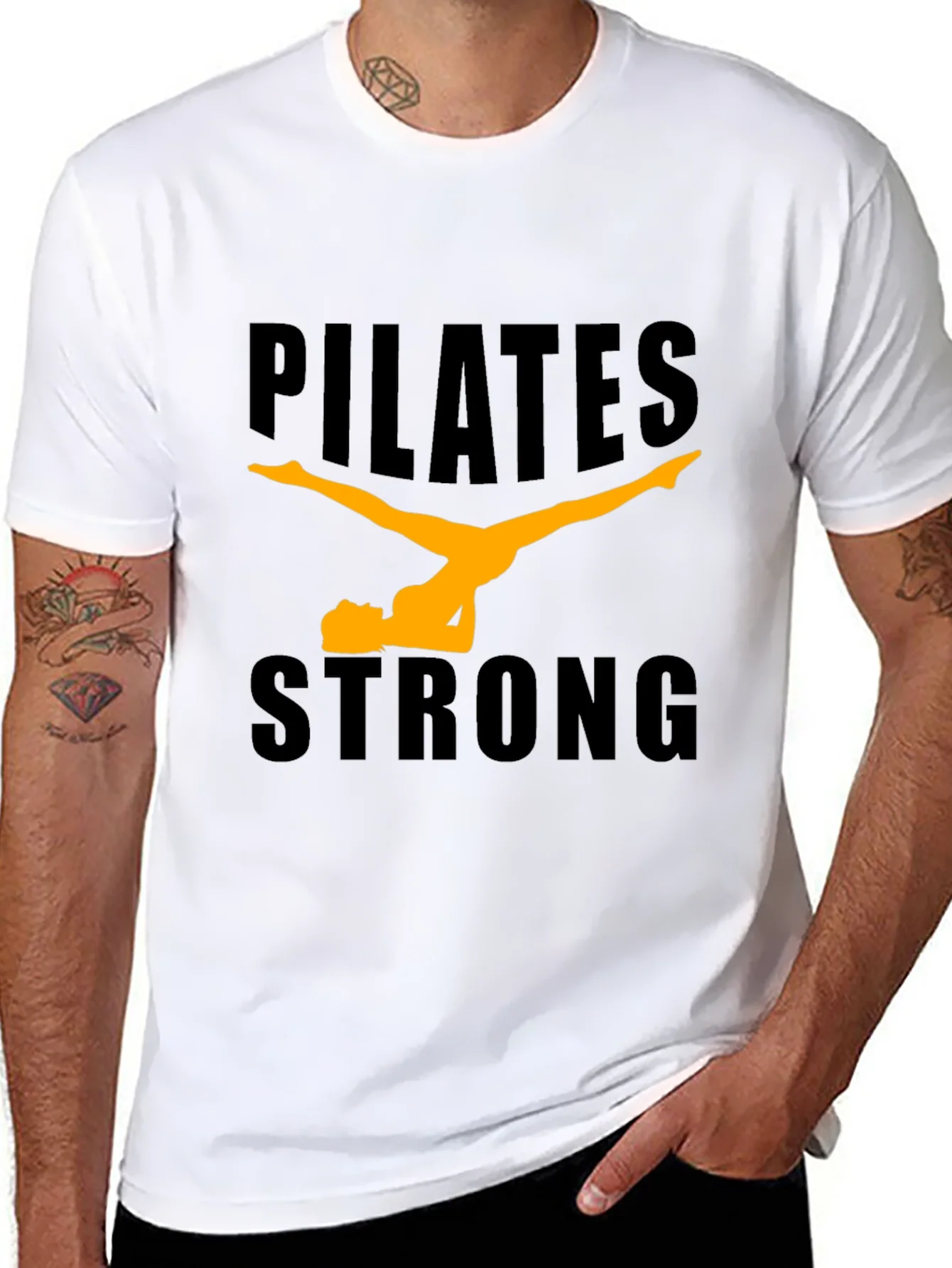 Pilates Strong Black Graphic Tee