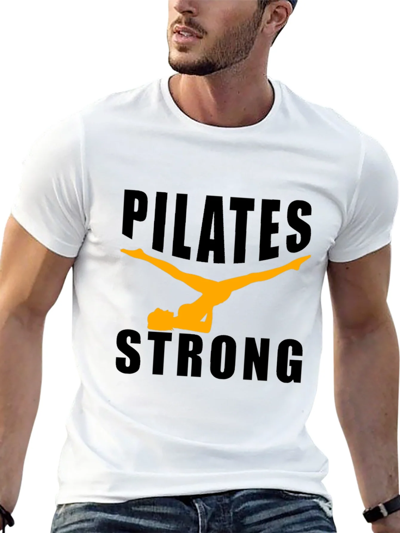 Pilates Strong Black Graphic Tee