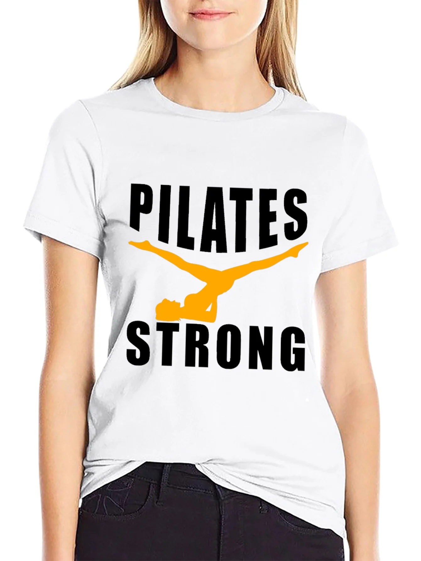 Pilates Strong Black Graphic Tee