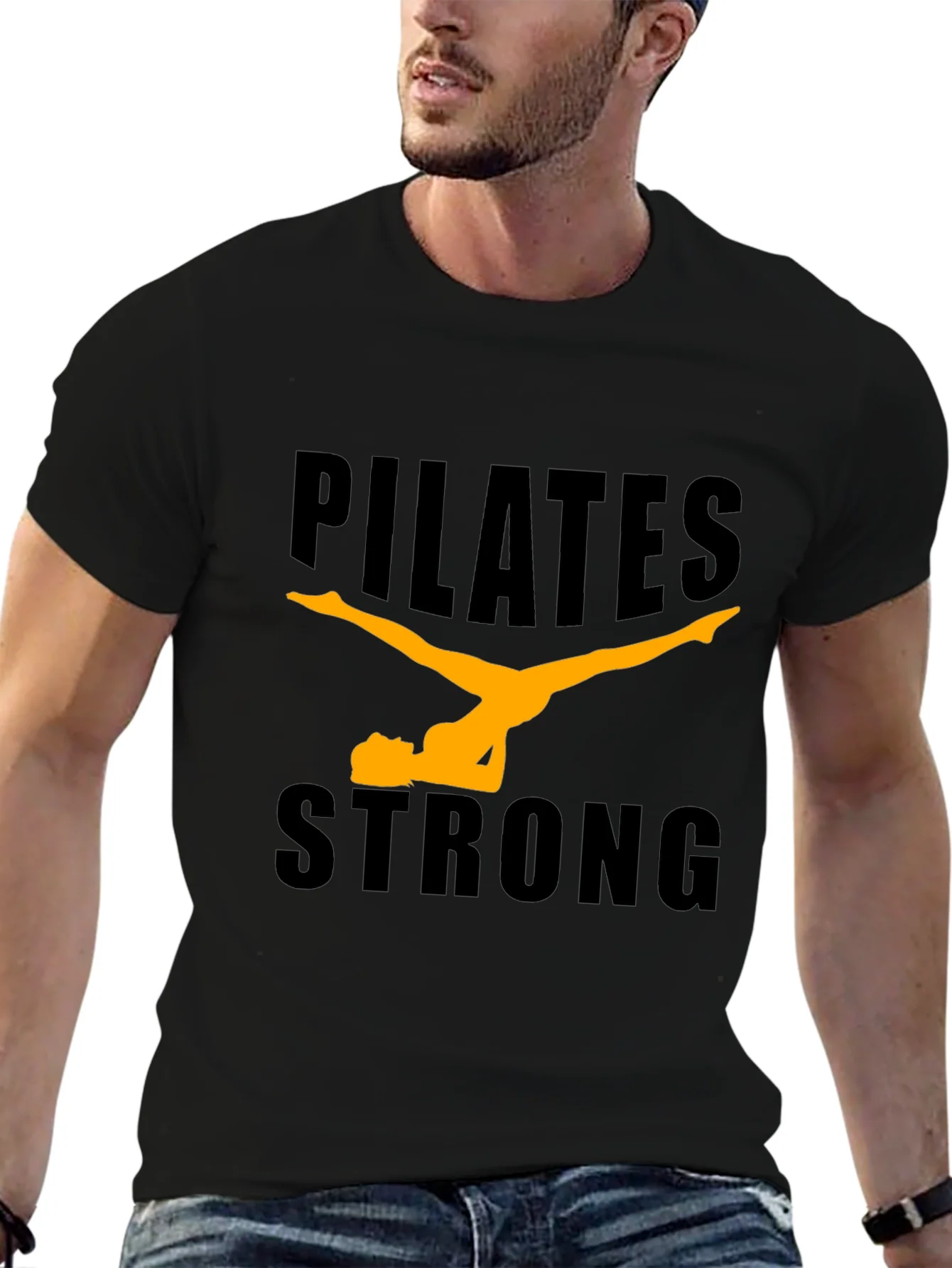 Pilates Strong Black Graphic Tee