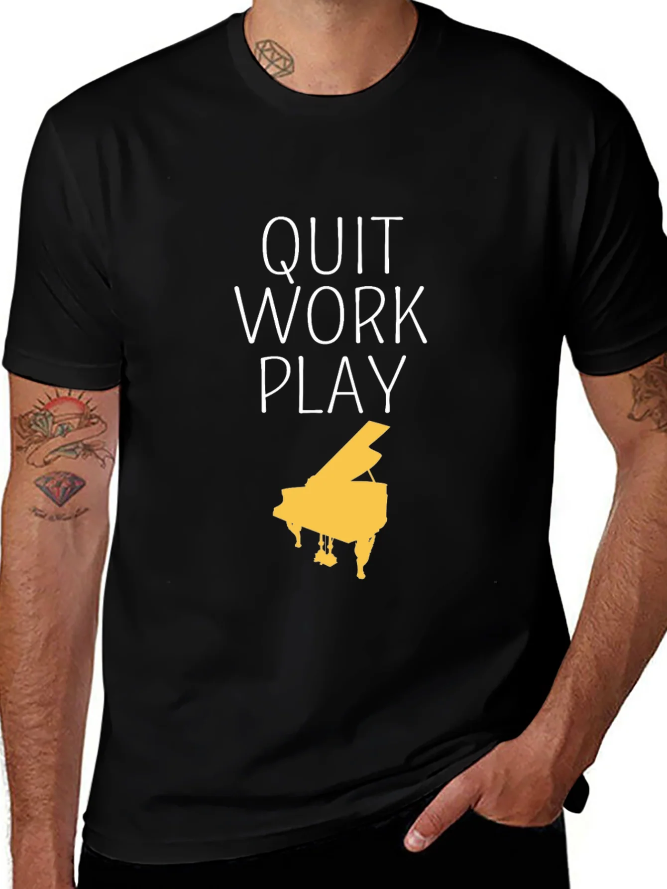 Quit Work Play Piano T-Shirt