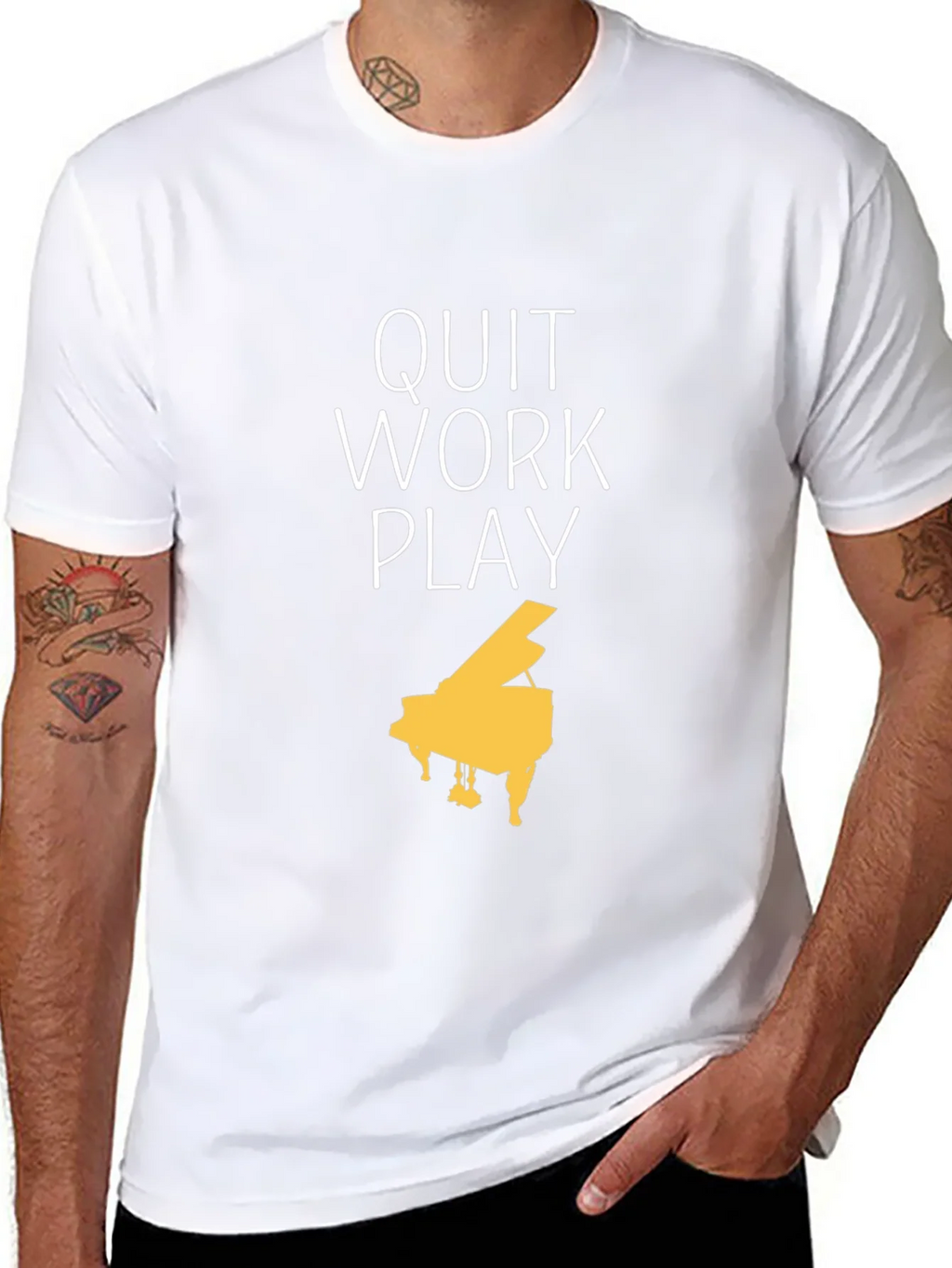 Quit Work Play Piano T-Shirt