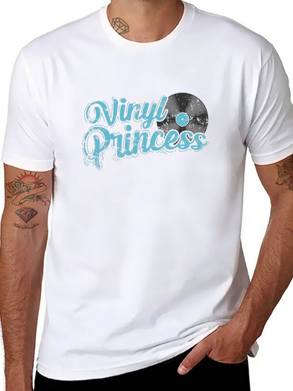 Vinyl Princess Graphic Tee - Black Cotton T-Shirt