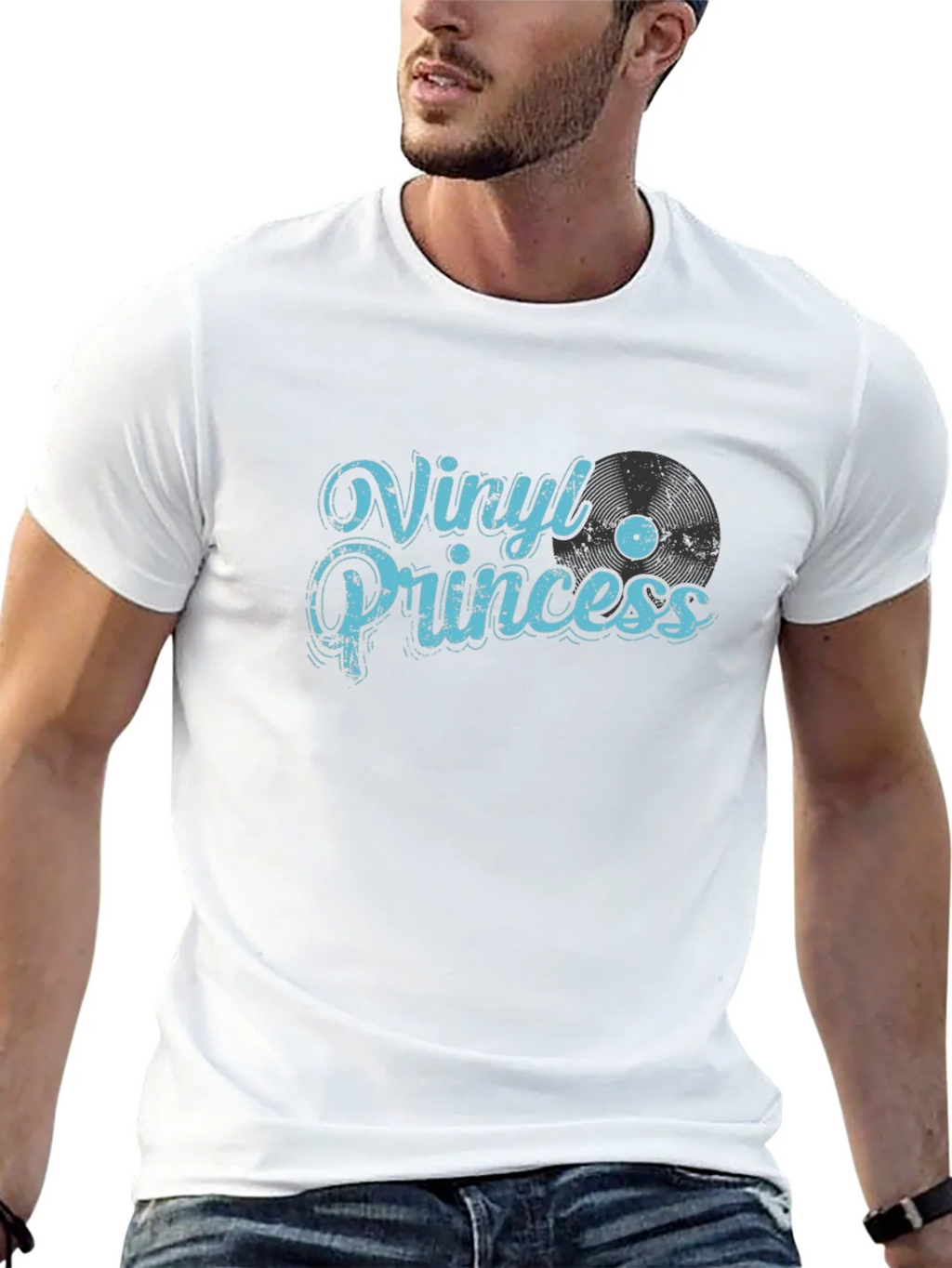 Vinyl Princess Graphic Tee - Black Cotton T-Shirt