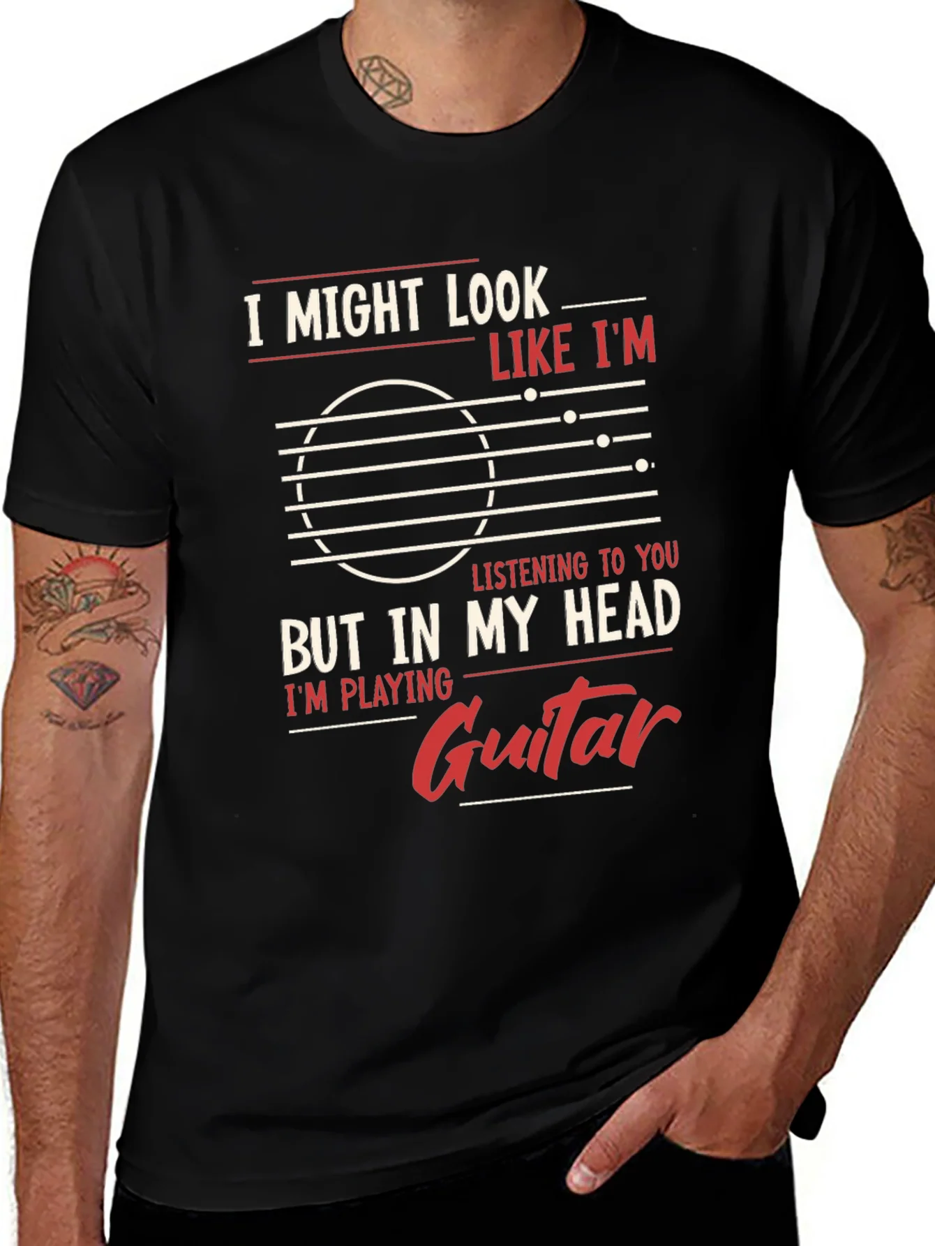 Guitar Player Mind T-Shirt - But In My Head Im Playing Guitar