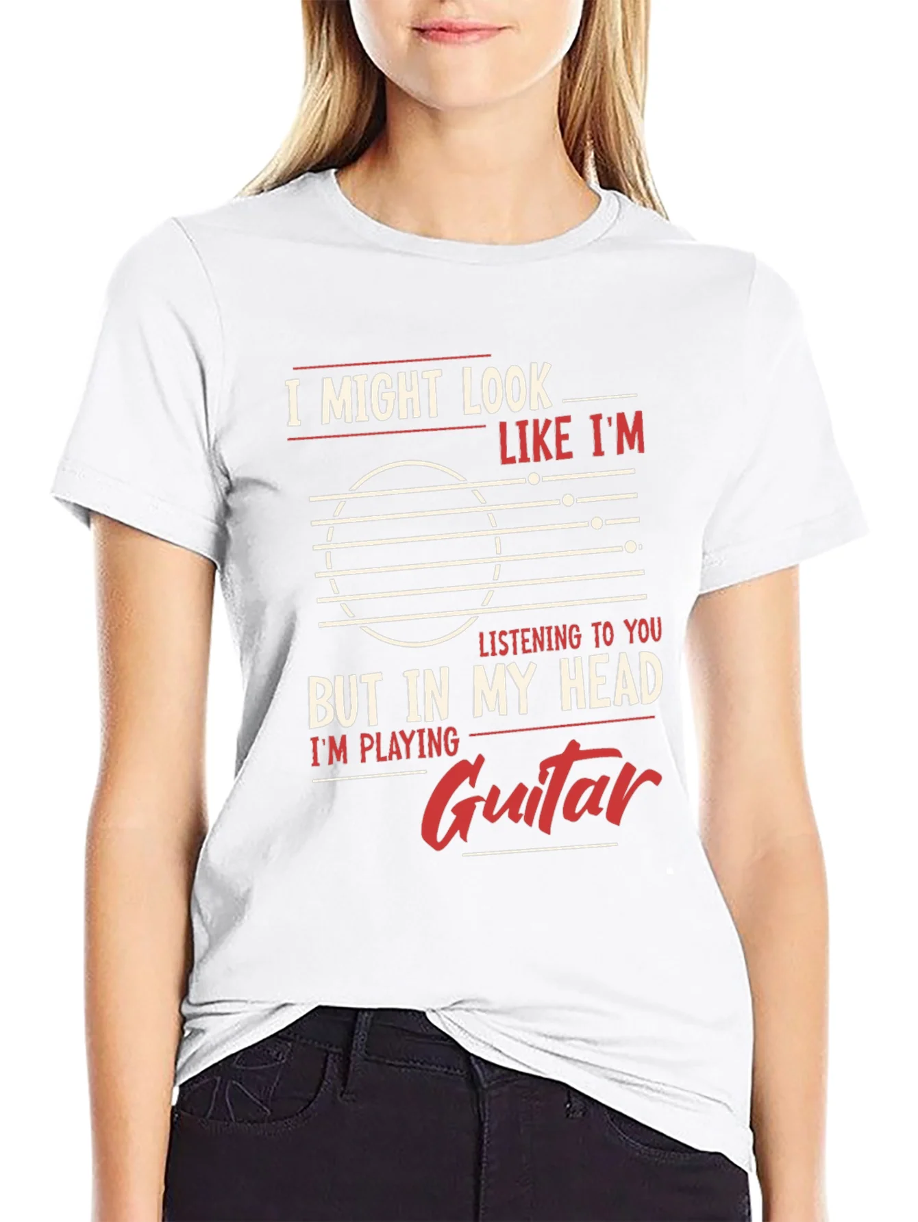 Guitar Player Mind T-Shirt - But In My Head Im Playing Guitar