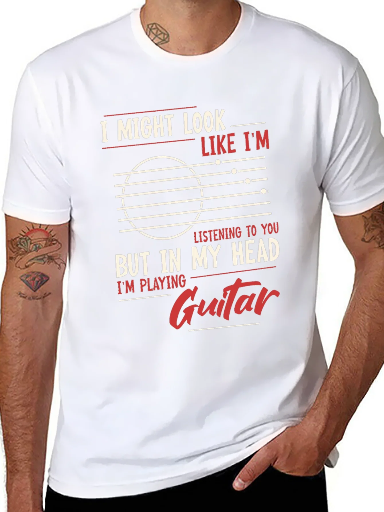 Guitar Player Mind T-Shirt - But In My Head Im Playing Guitar