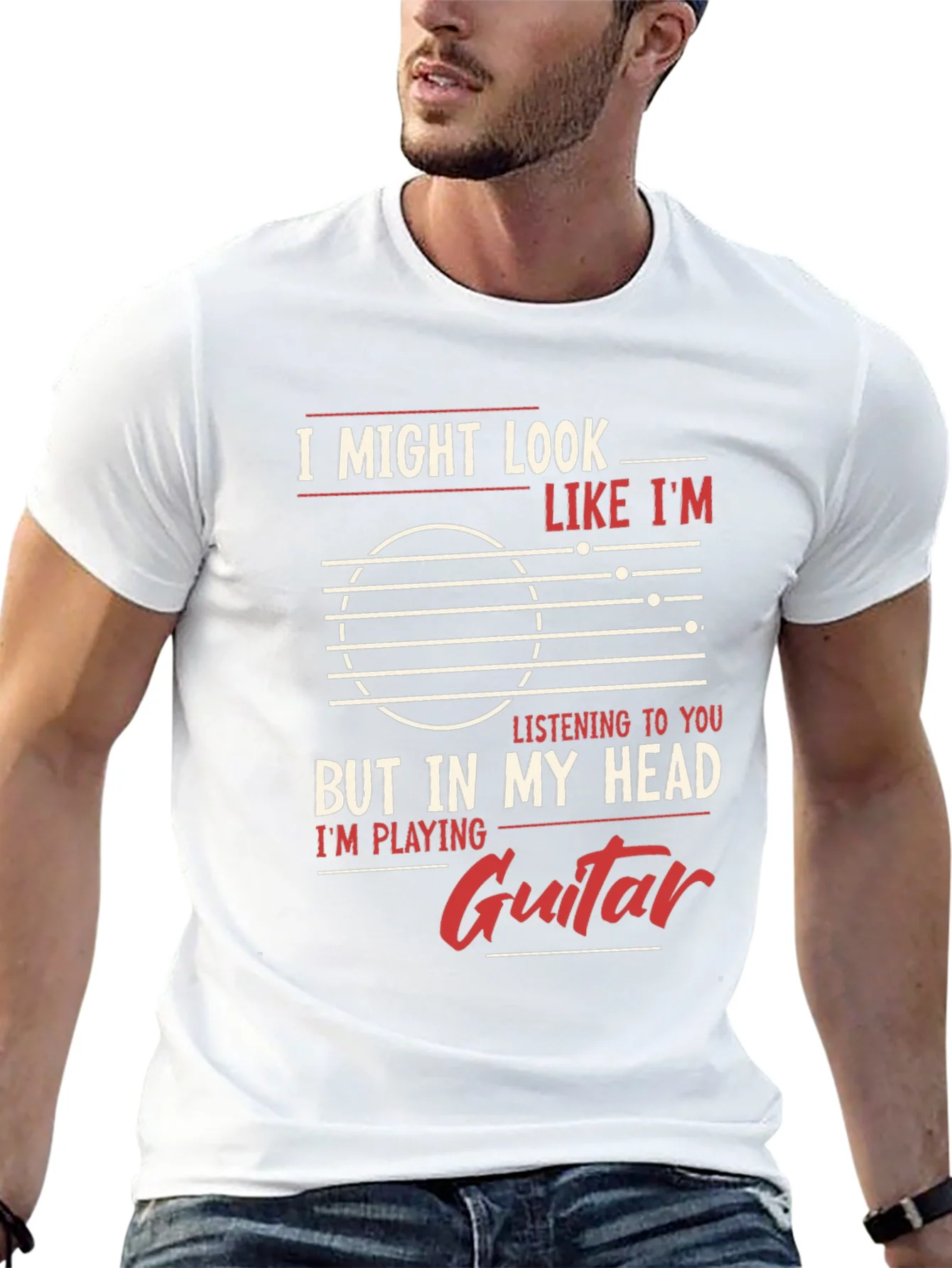 Guitar Player Mind T-Shirt - But In My Head Im Playing Guitar