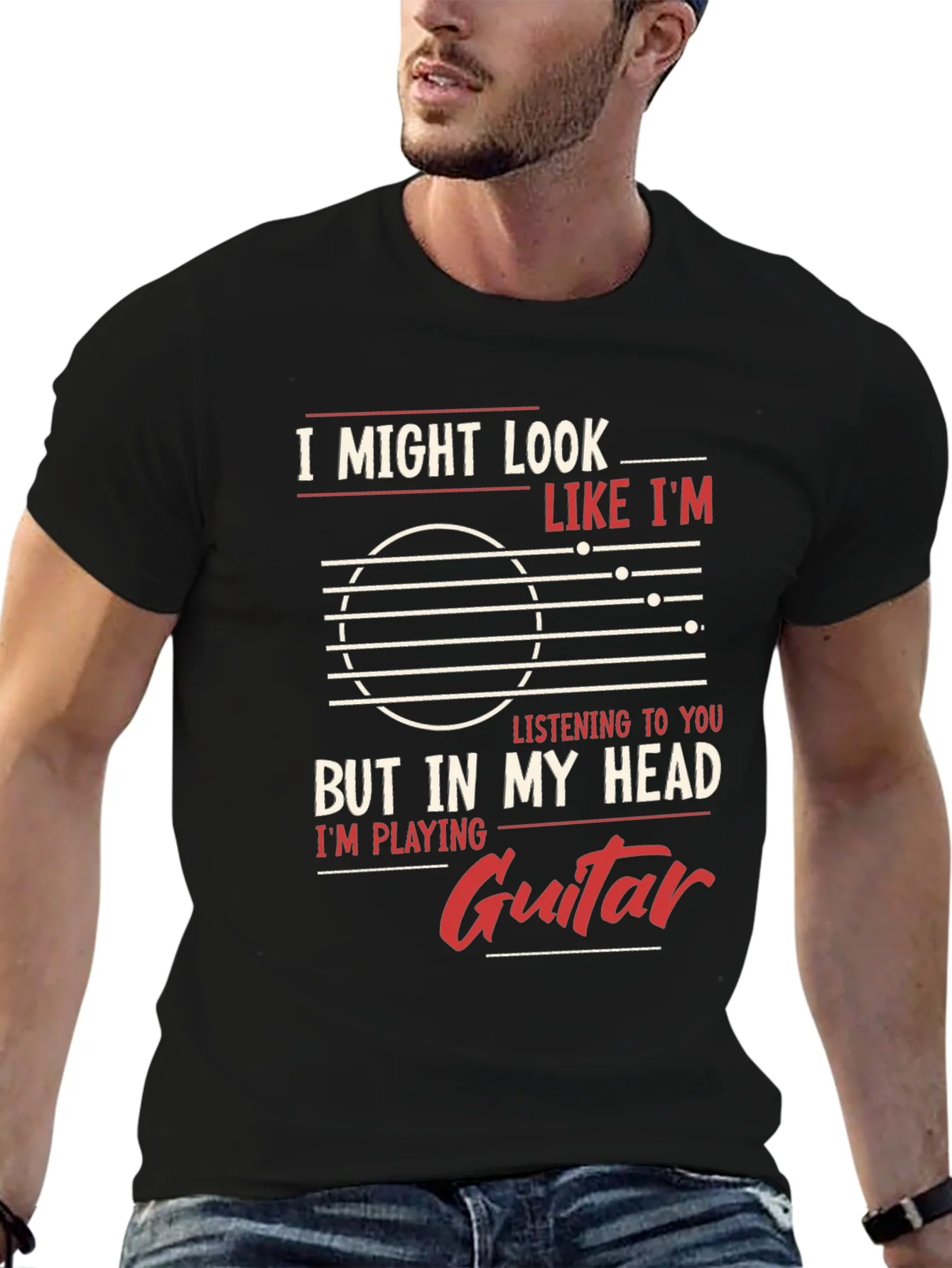 Guitar Player Mind T-Shirt - But In My Head Im Playing Guitar
