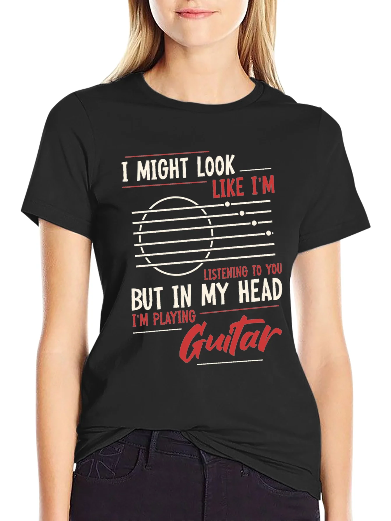 Guitar Player Mind T-Shirt - But In My Head Im Playing Guitar