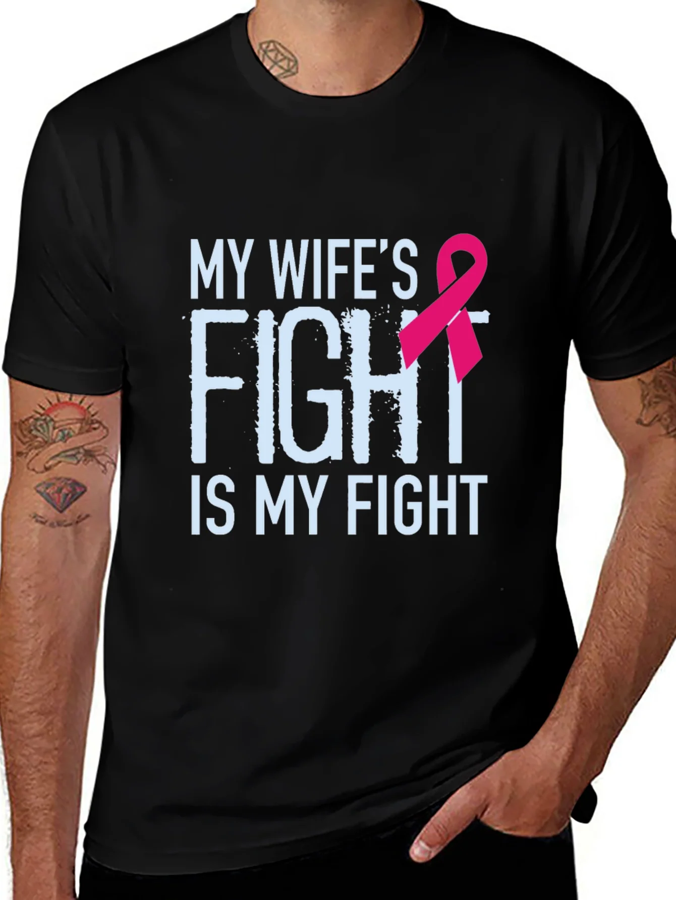 My Wifes Fight Is My Fight Breast Cancer Awareness T-Shirt