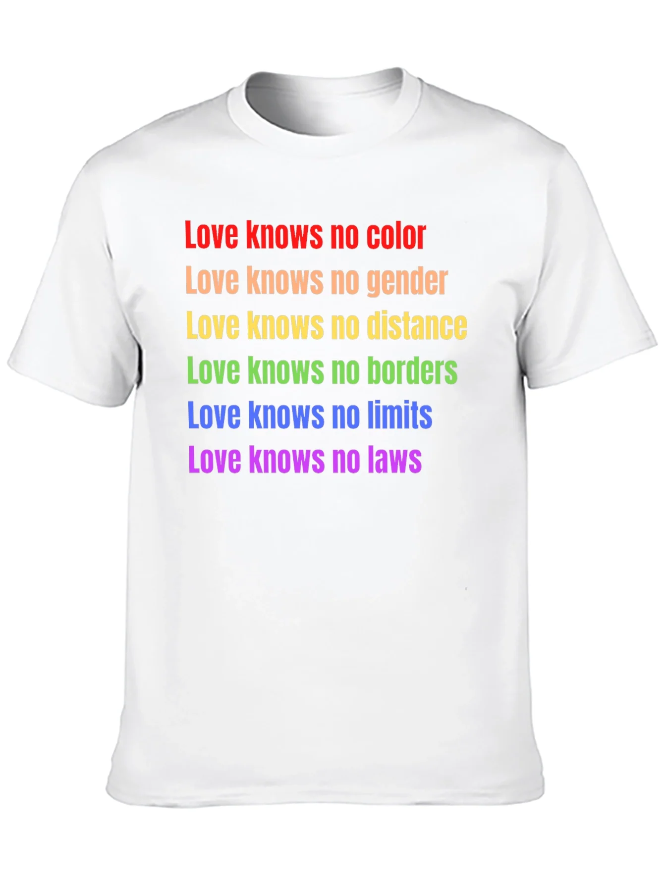 Love Knows No Color Black T-Shirt LGBTQ Pride