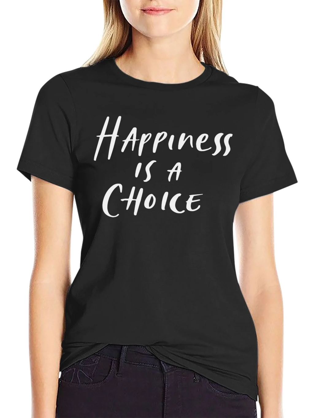 Happiness Is A Choice Black Graphic T-Shirt