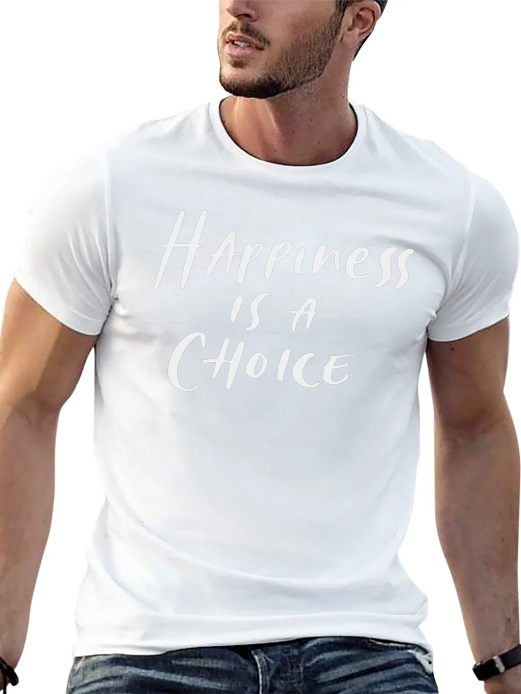 Happiness Is A Choice Black Graphic T-Shirt