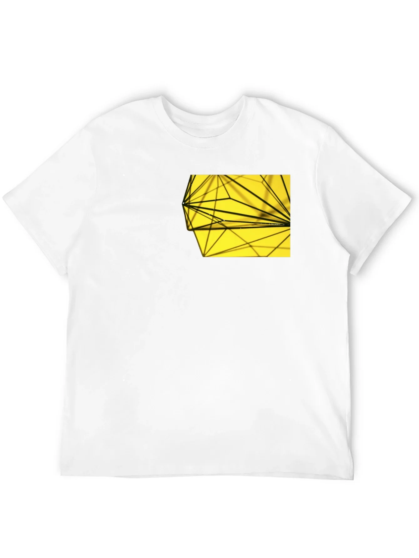 Modern Graphic Tee: Black with Geometric Pocket Design