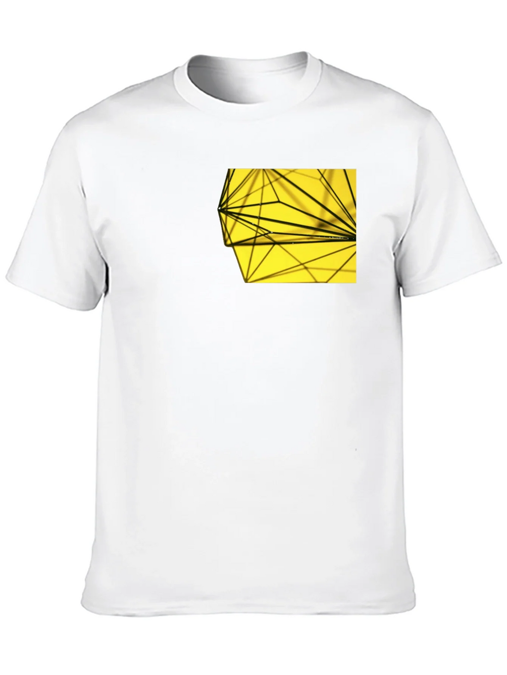 Modern Graphic Tee: Black with Geometric Pocket Design