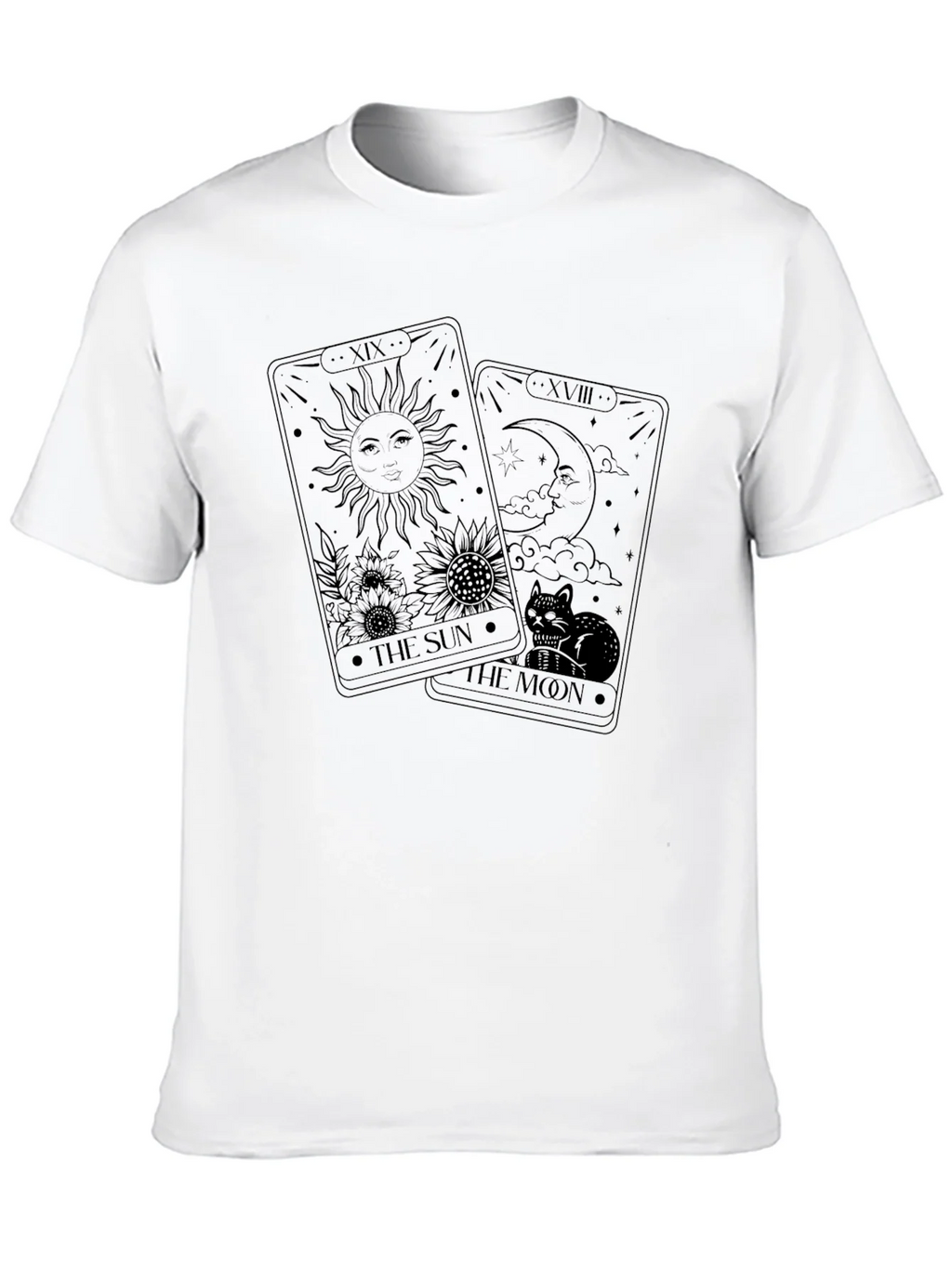 Sun and Moon Tarot Card Graphic T-Shirt