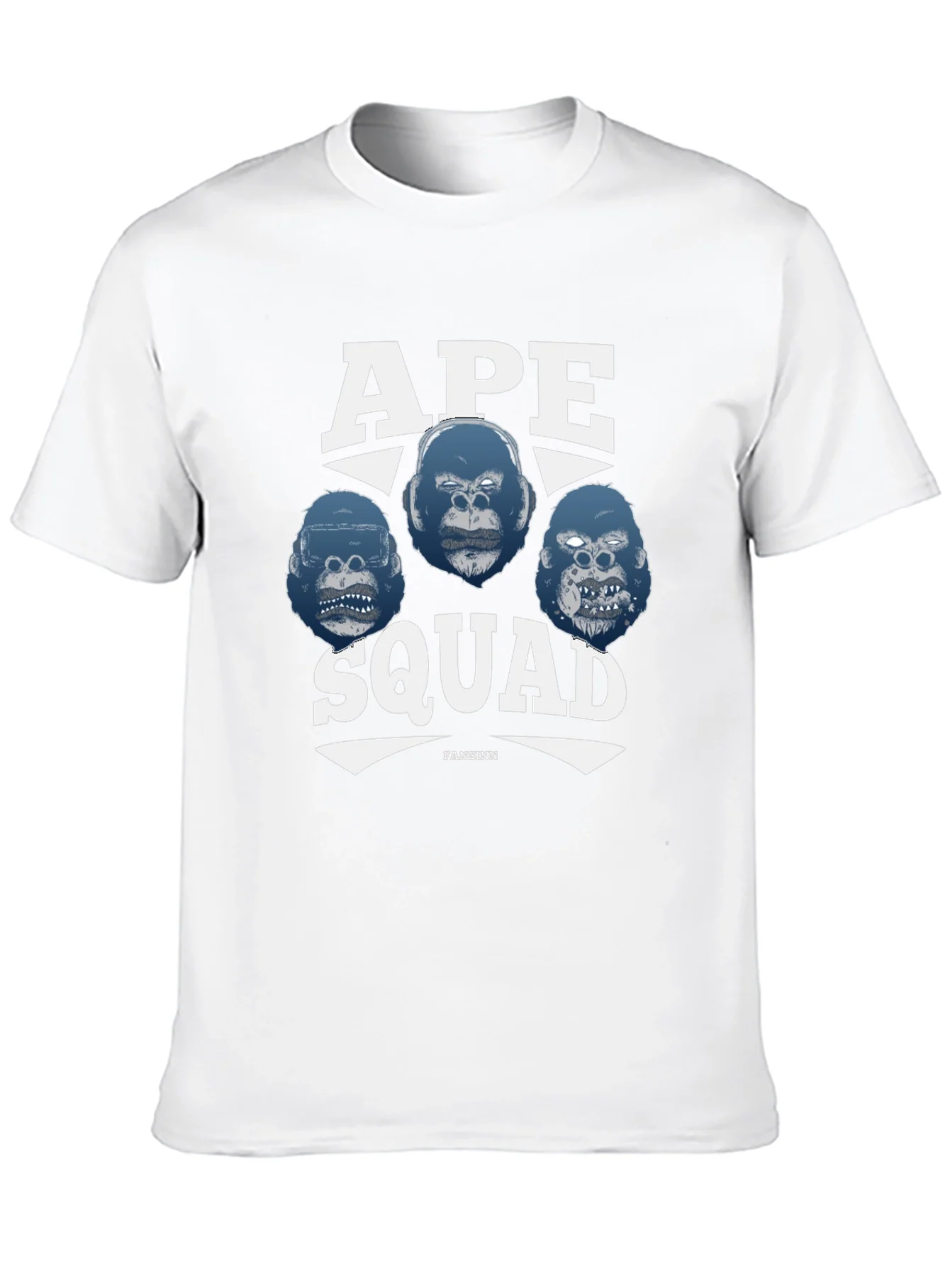 Ape Squad Graphic T-Shirt - Black Crew Neck Tee