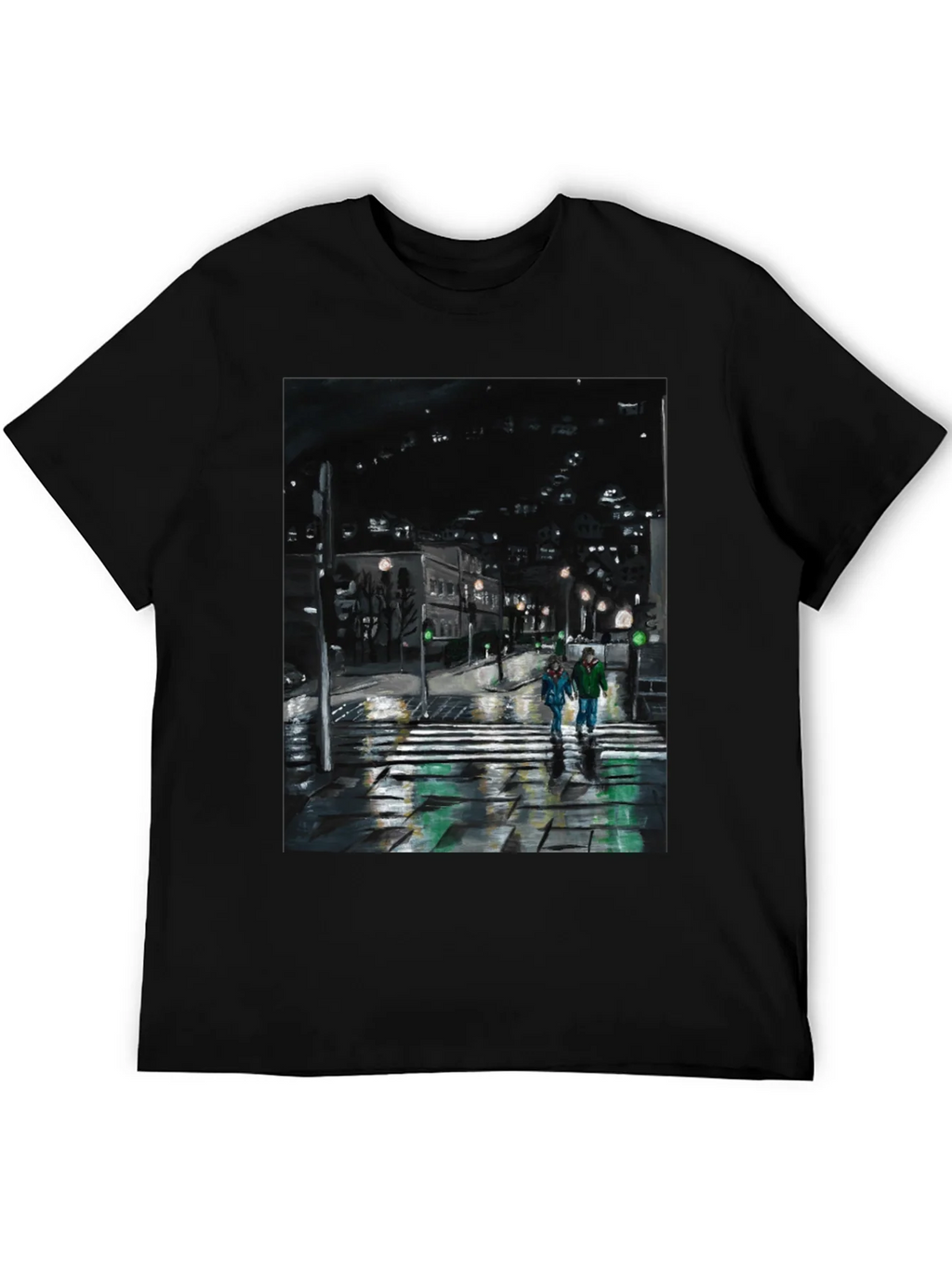 Night City Crossing Graphic Tee - Black