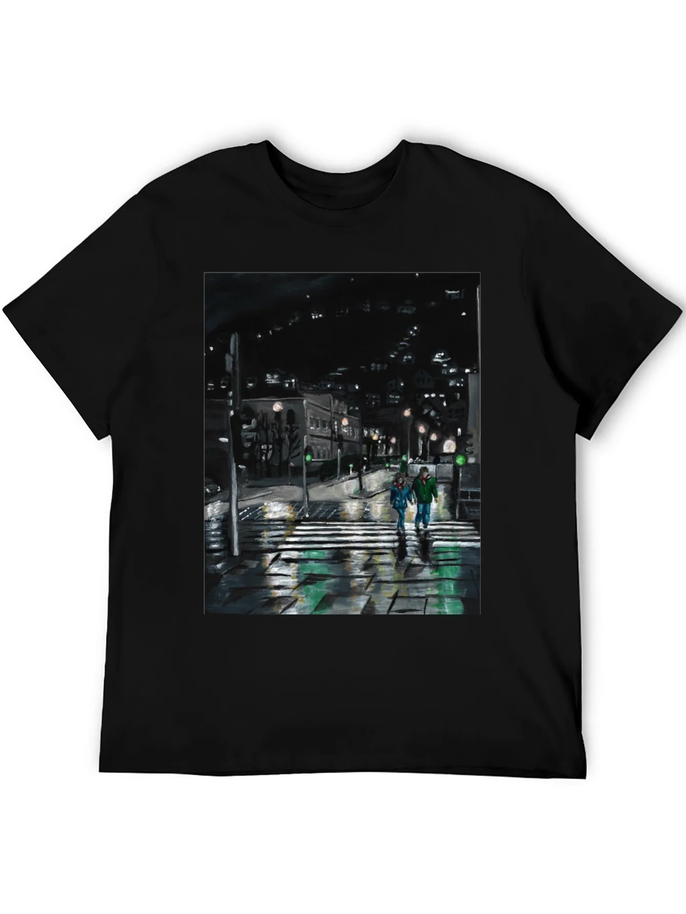 Night City Crossing Graphic Tee - Black