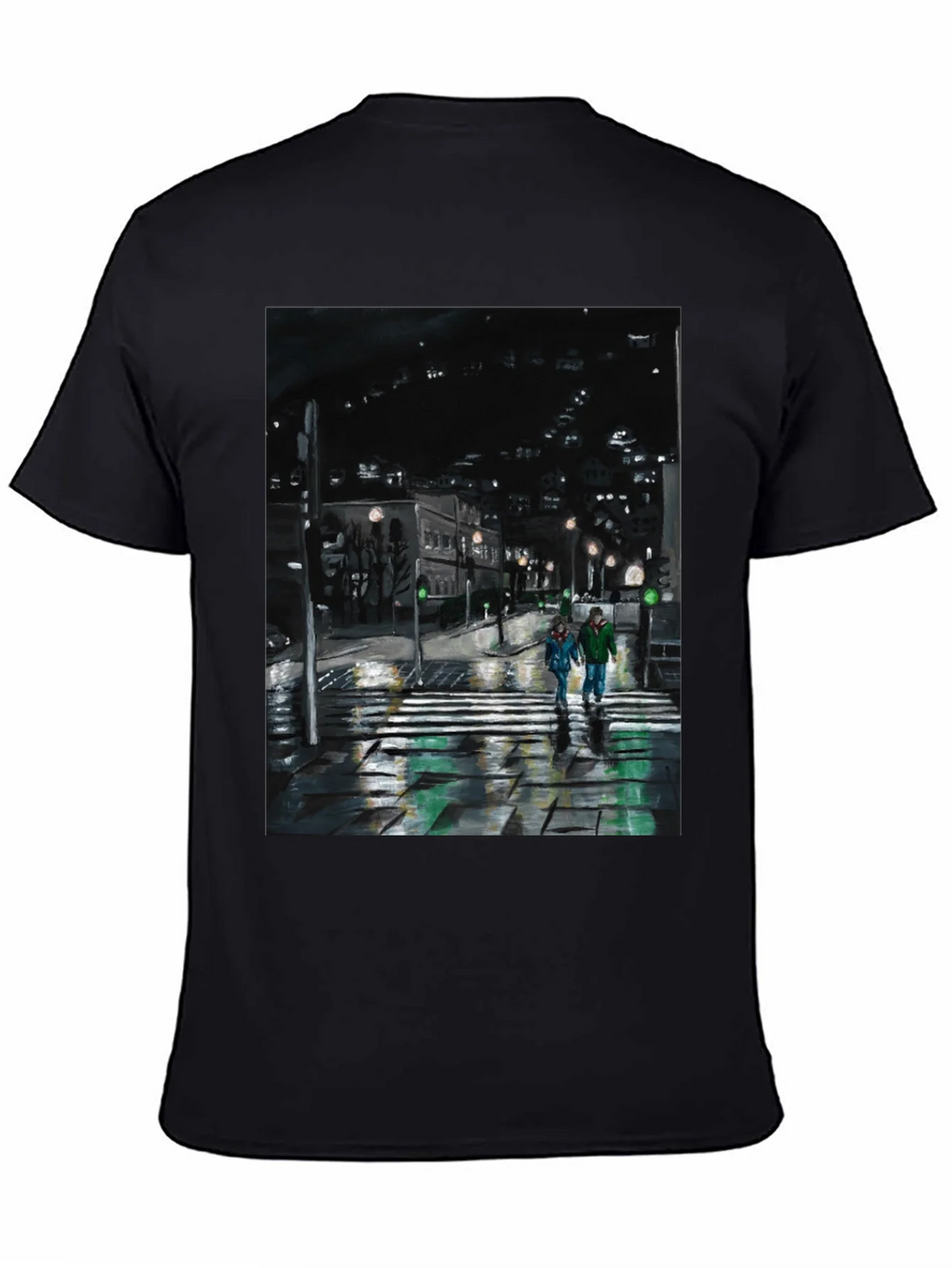 Night City Crossing Graphic Tee - Black