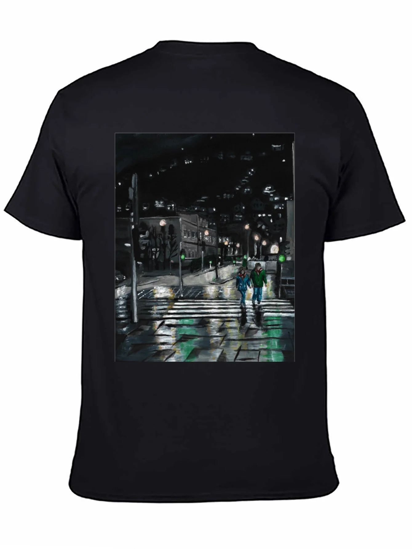 Night City Crossing Graphic Tee - Black