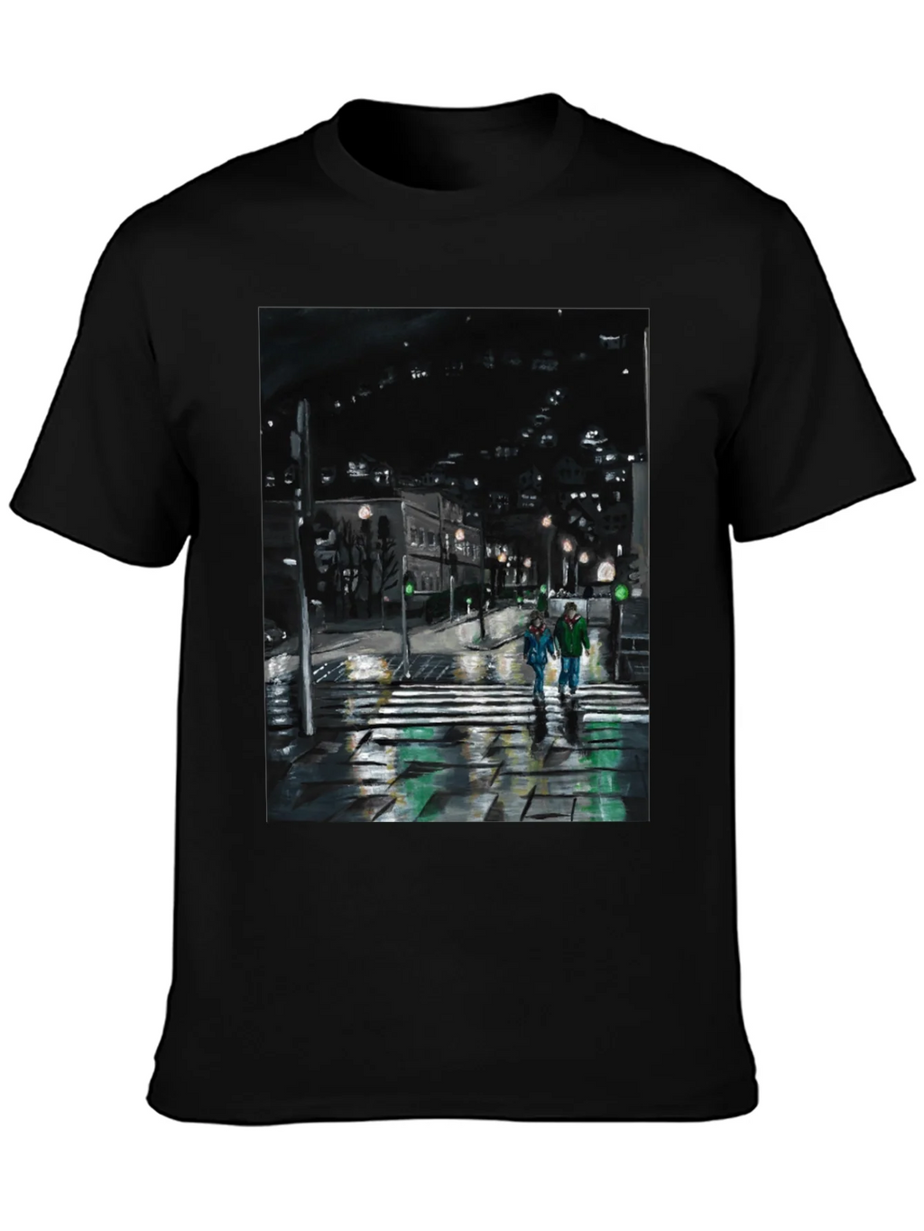 Night City Crossing Graphic Tee - Black