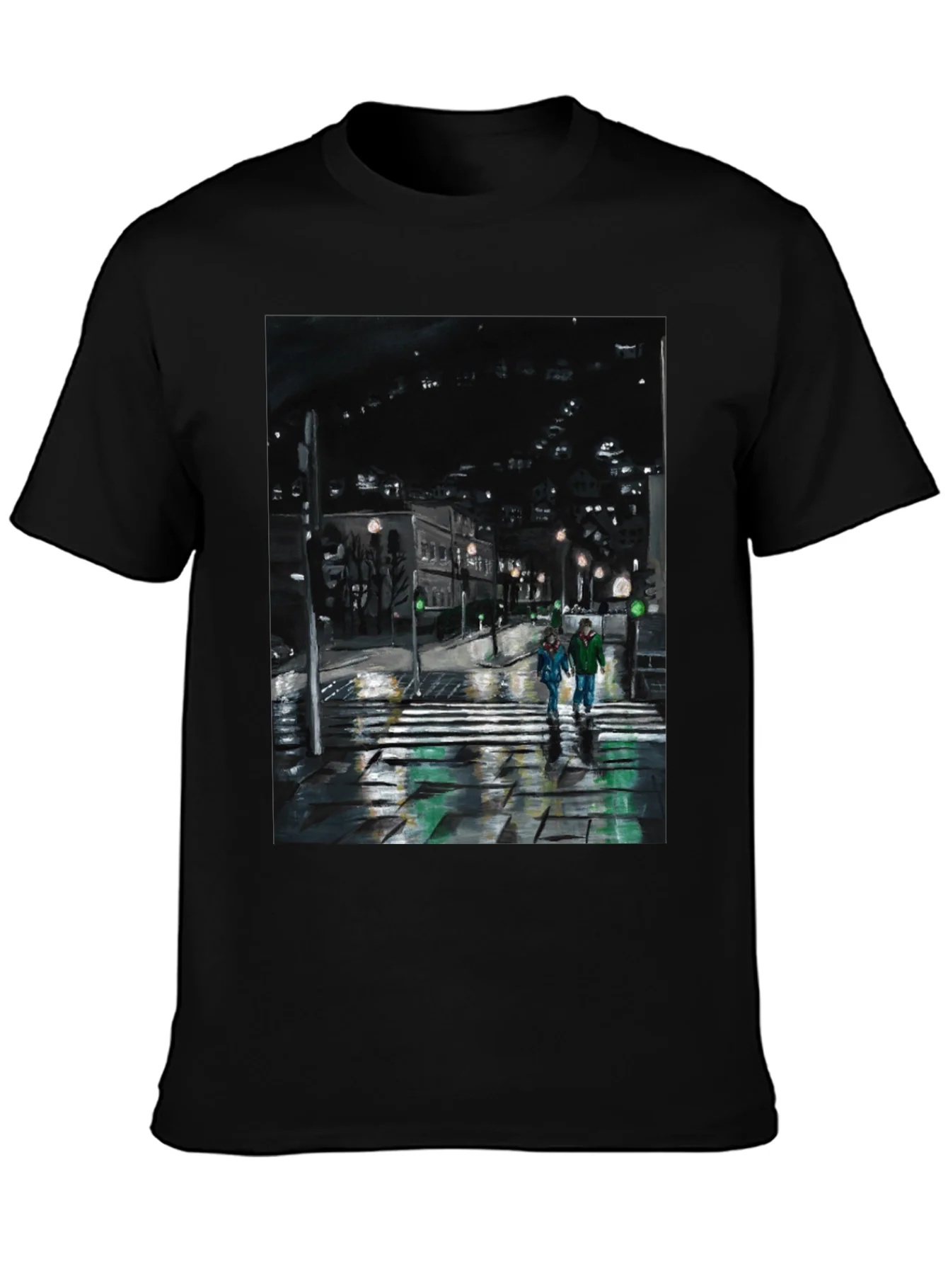Night City Crossing Graphic Tee - Black