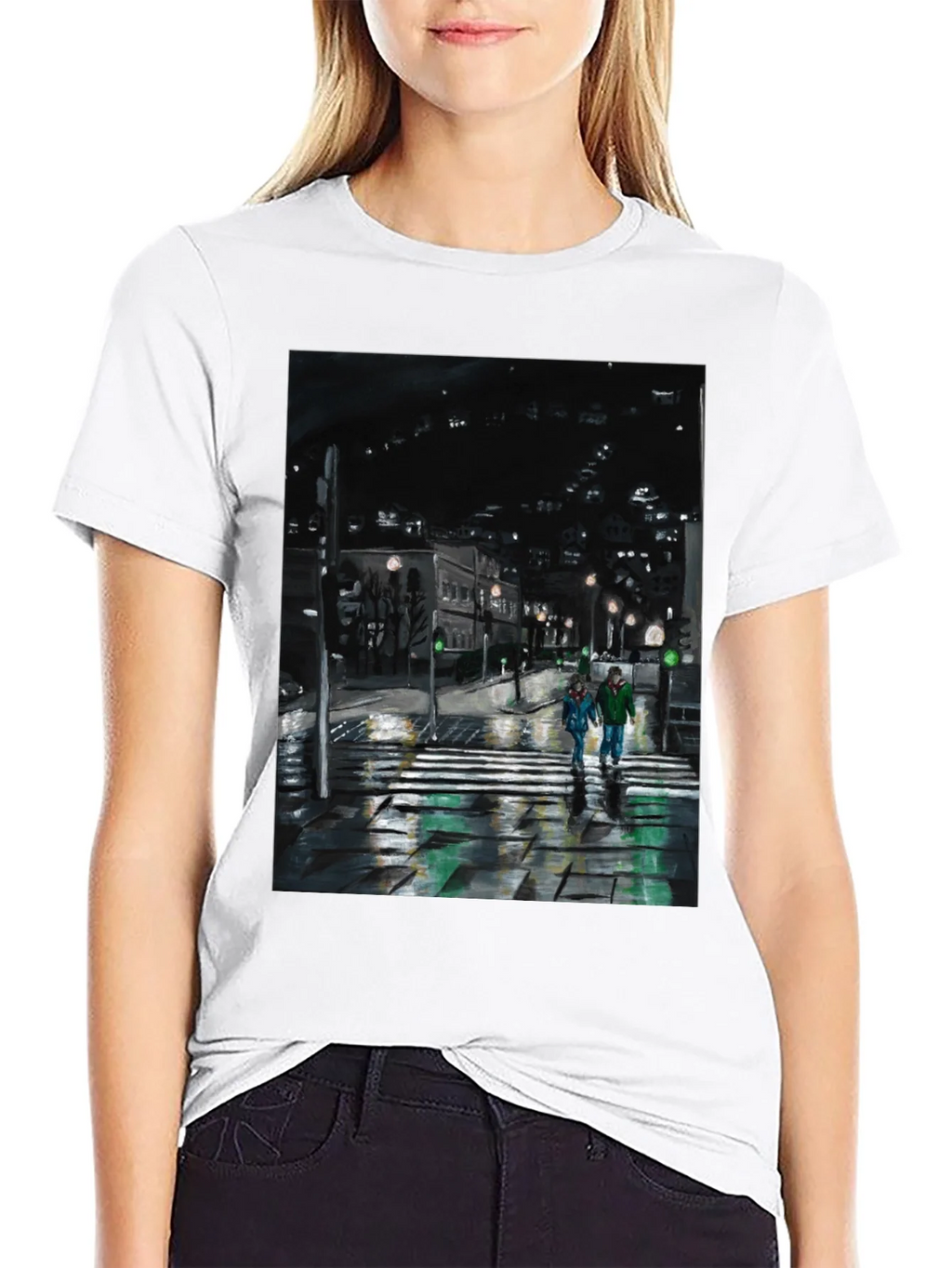 Night City Crossing Graphic Tee - Black