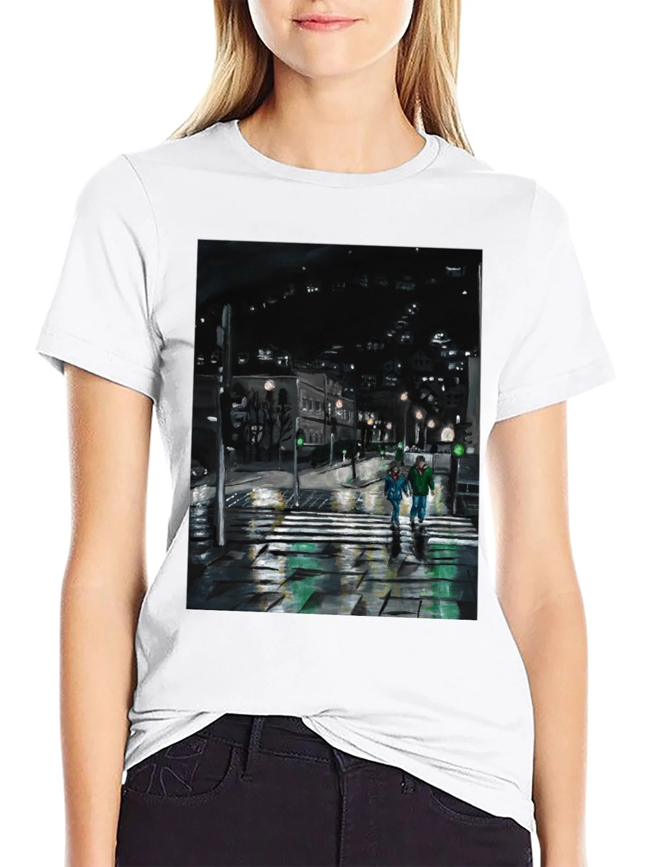 Night City Crossing Graphic Tee - Black