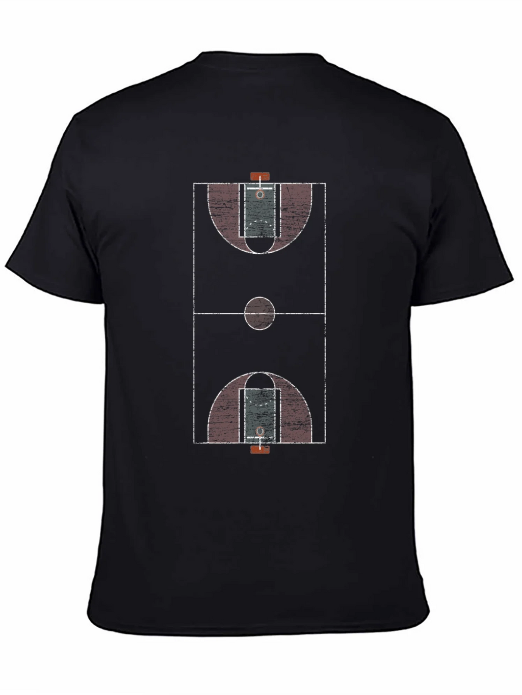 Basketball Court Graphic Tee - Black