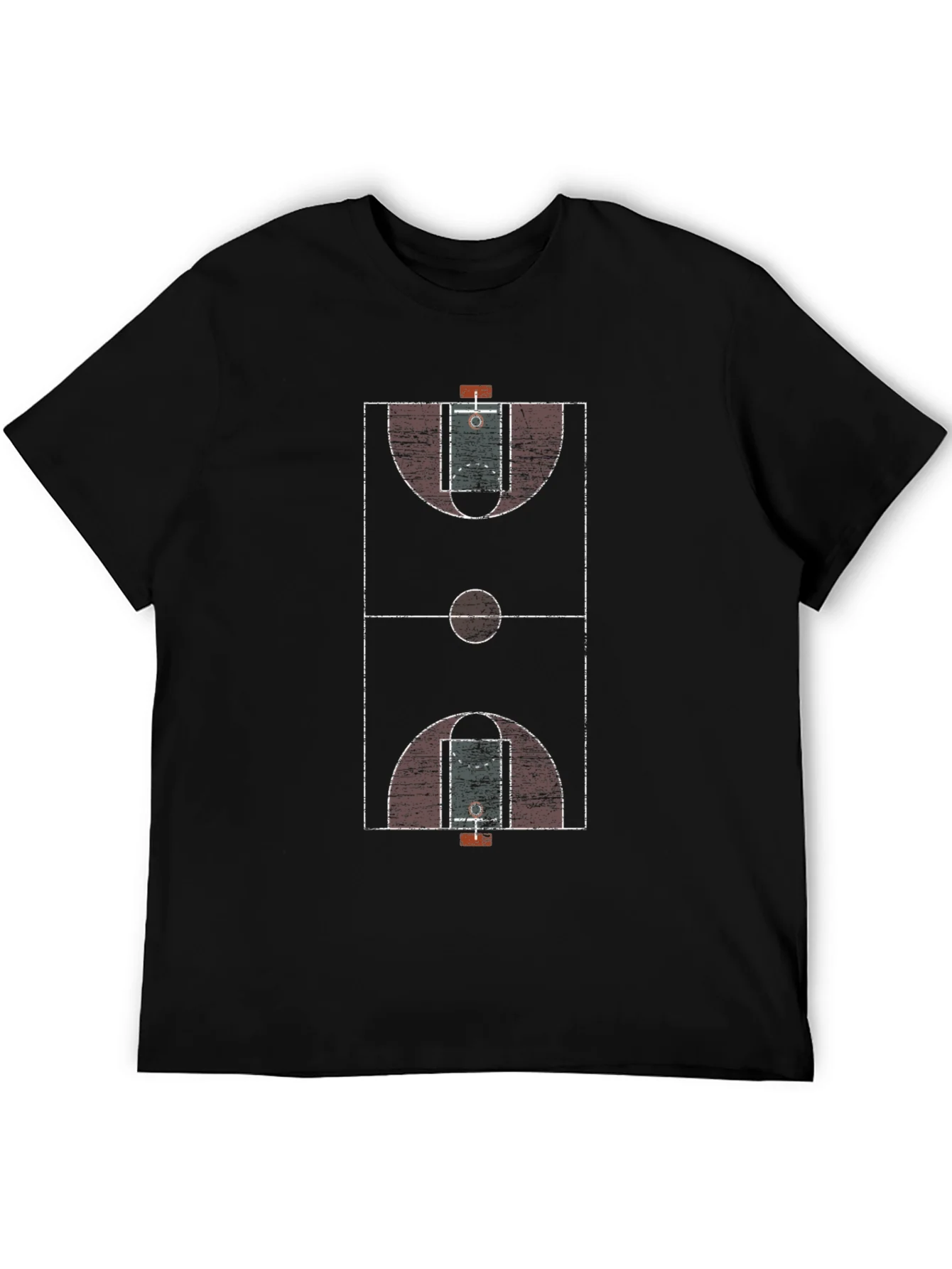 Basketball Court Graphic Tee - Black