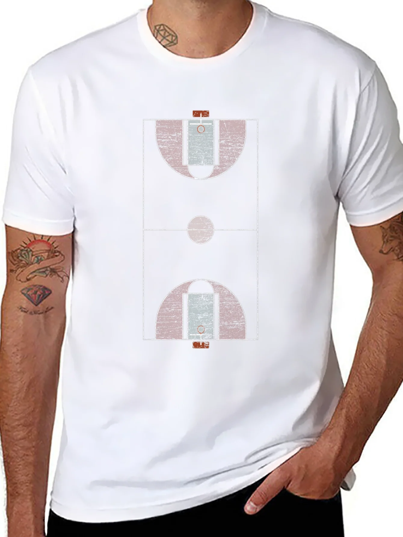 Basketball Court Graphic Tee - Black