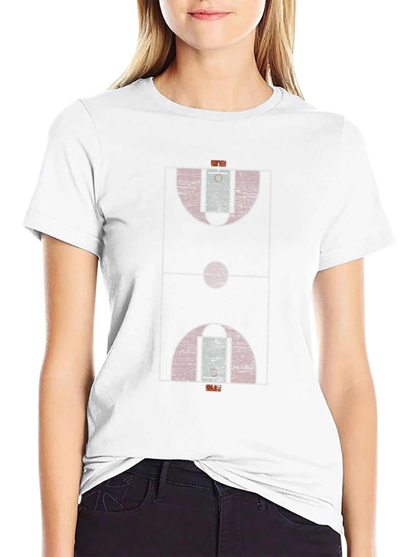 Basketball Court Graphic Tee - Black