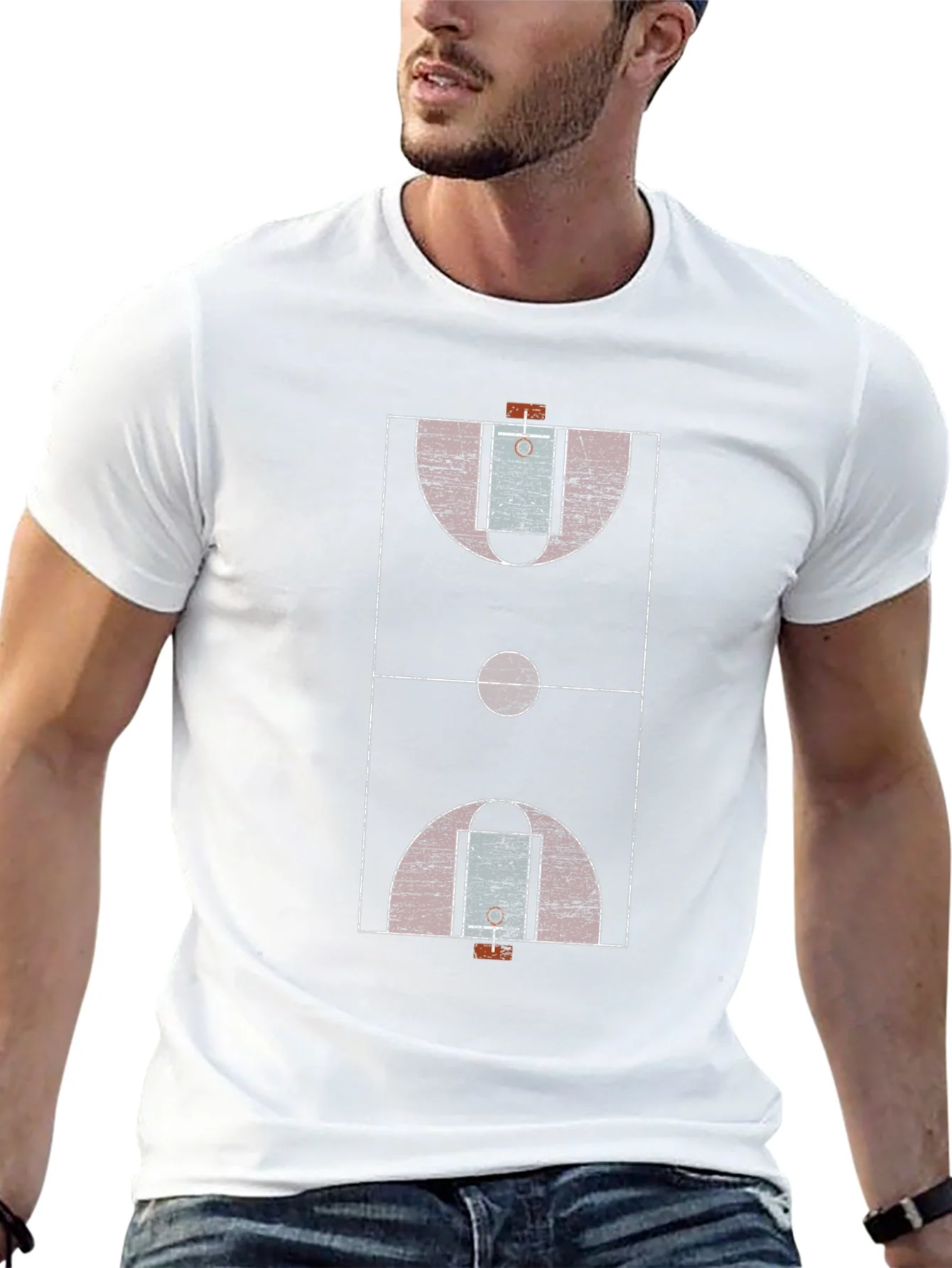 Basketball Court Graphic Tee - Black