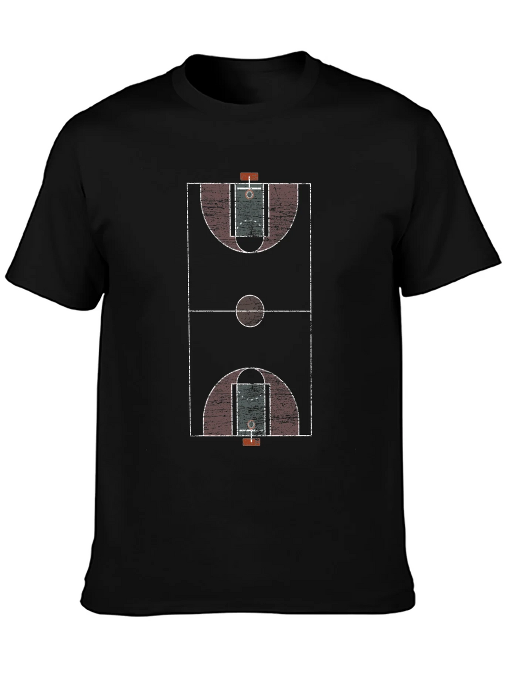 Basketball Court Graphic Tee - Black