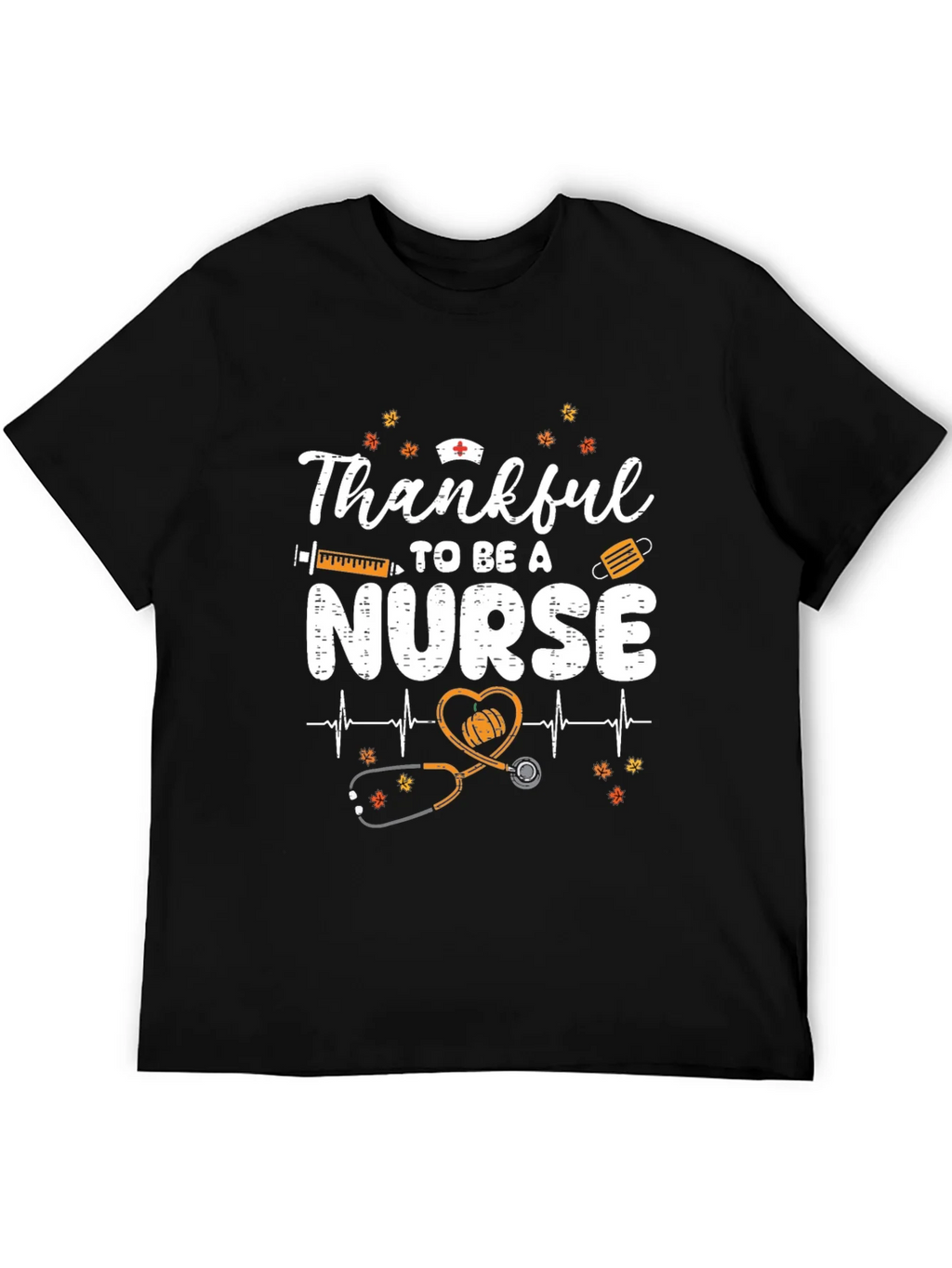Thankful Nurse Graphic Tee - Fall Thanksgiving Apparel