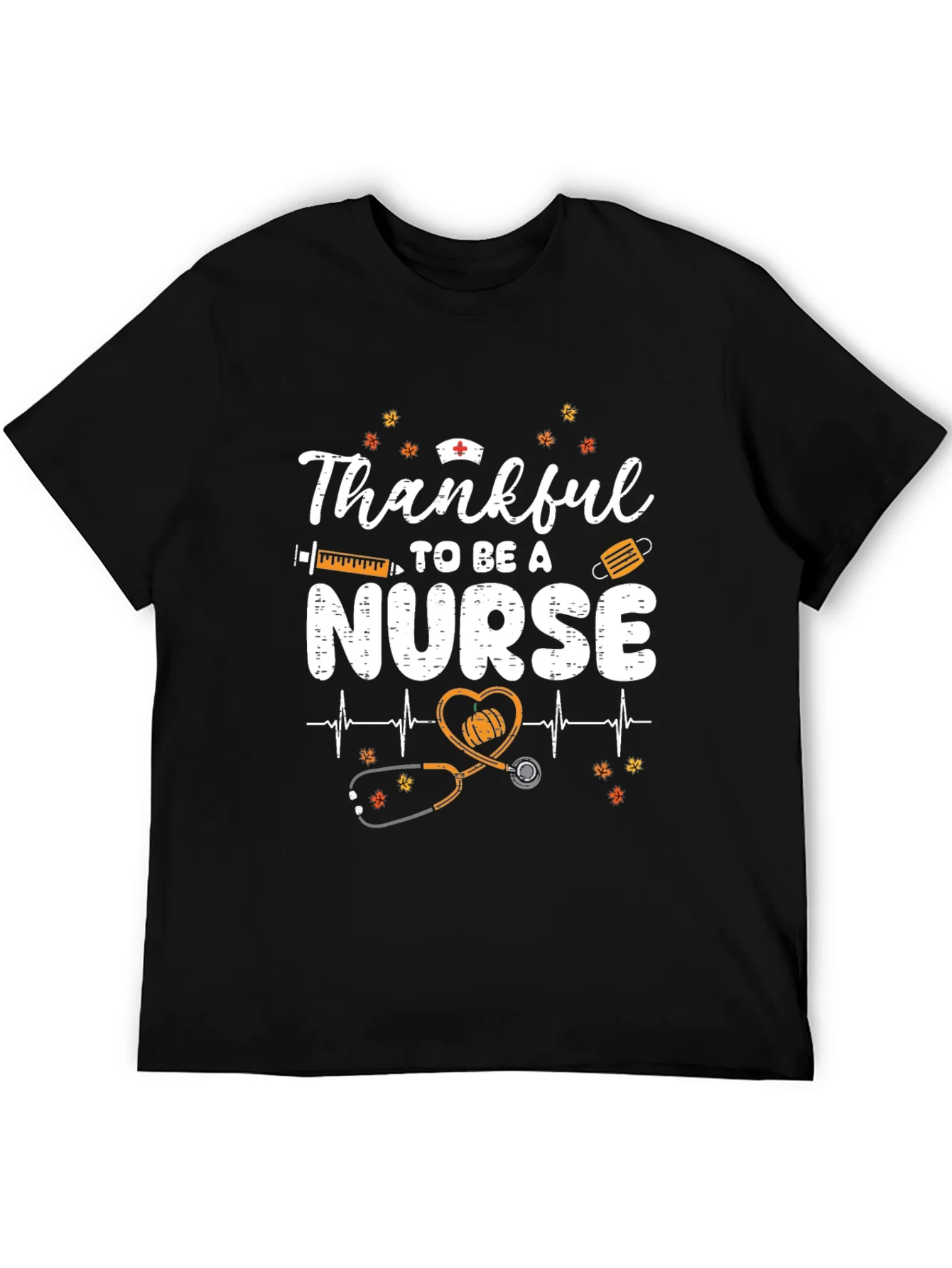 Thankful Nurse Graphic Tee - Fall Thanksgiving Apparel