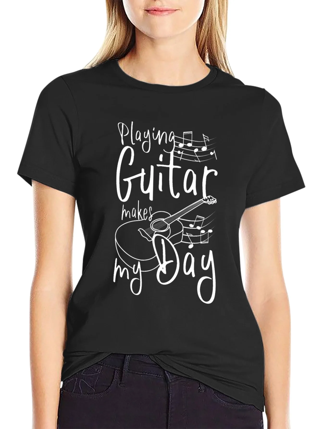 Guitar Makes My Day T-Shirt Music Lover Tee